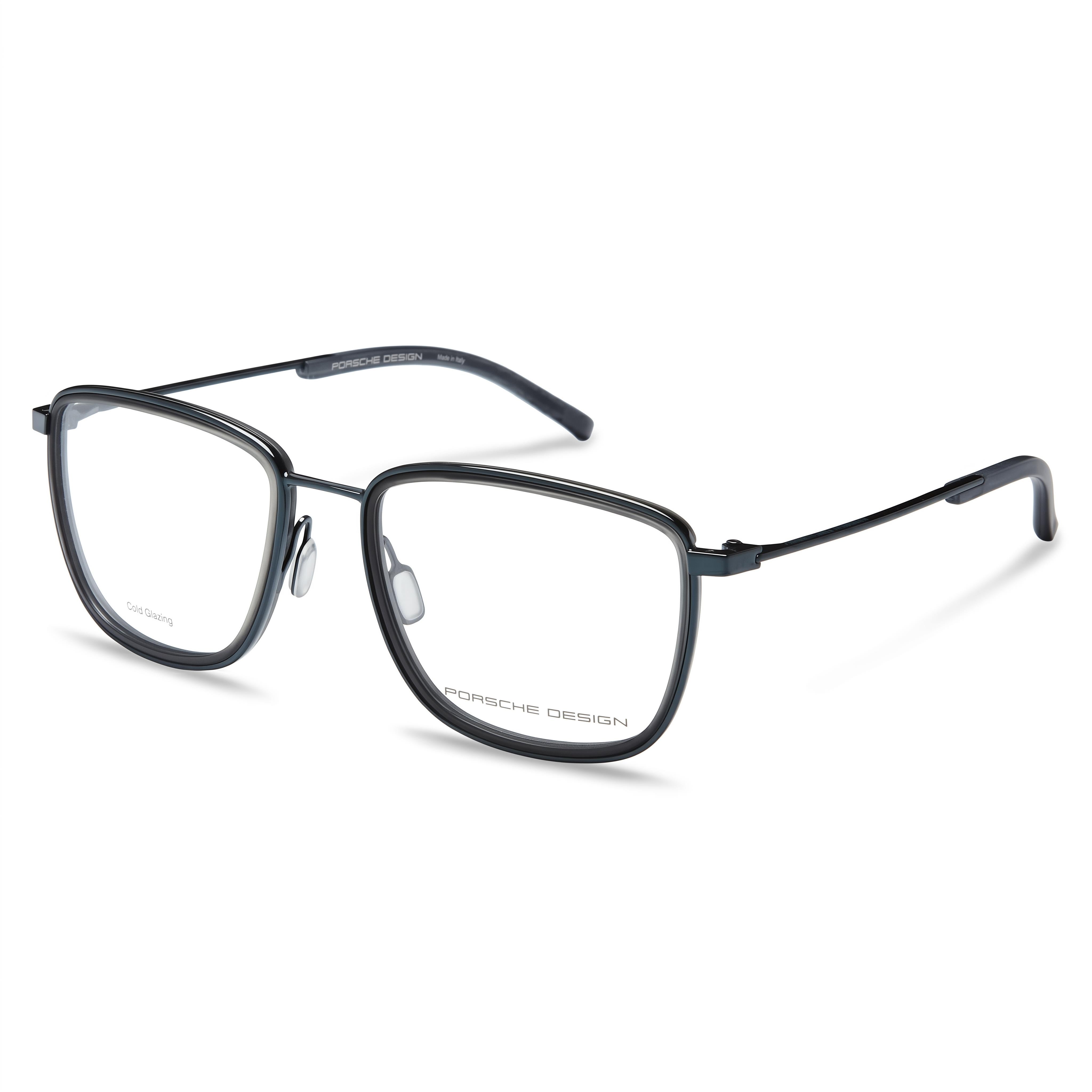 Porsche P8365 Men's Modern Acetate Optical Frames in Blue, Grey with Transparent Non-Polarized Lenses 53-18-145mm, Photo 1