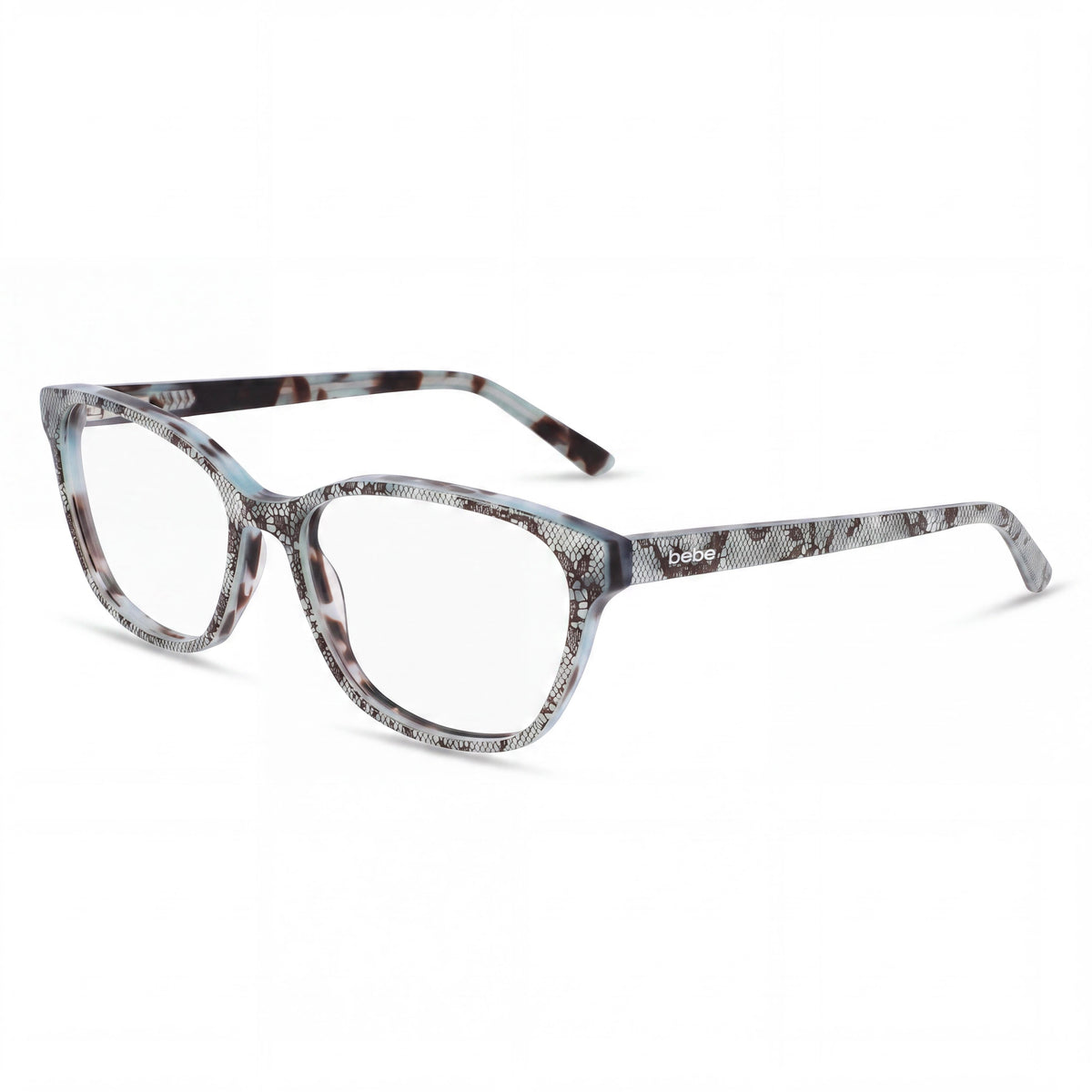 Gafas para mujer bebe Bb5220 con montura de encaje color verde azulado de acetato y lentes de policarbonato, tamaño 55-16-140, Photo 1