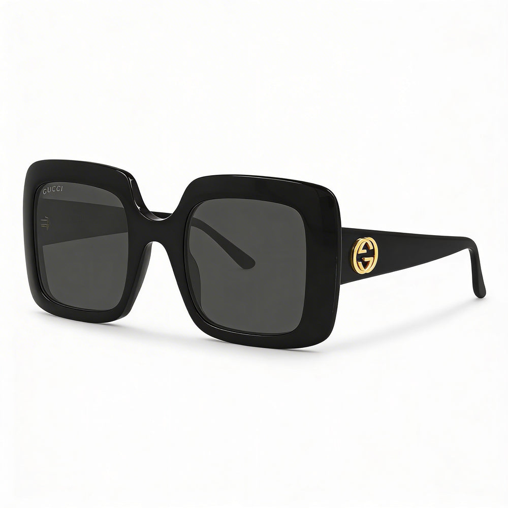 Gucci Gg0896s Women's Black Plastic Frame, Grey Lens UV Protection Sunglasses, Size 52mm