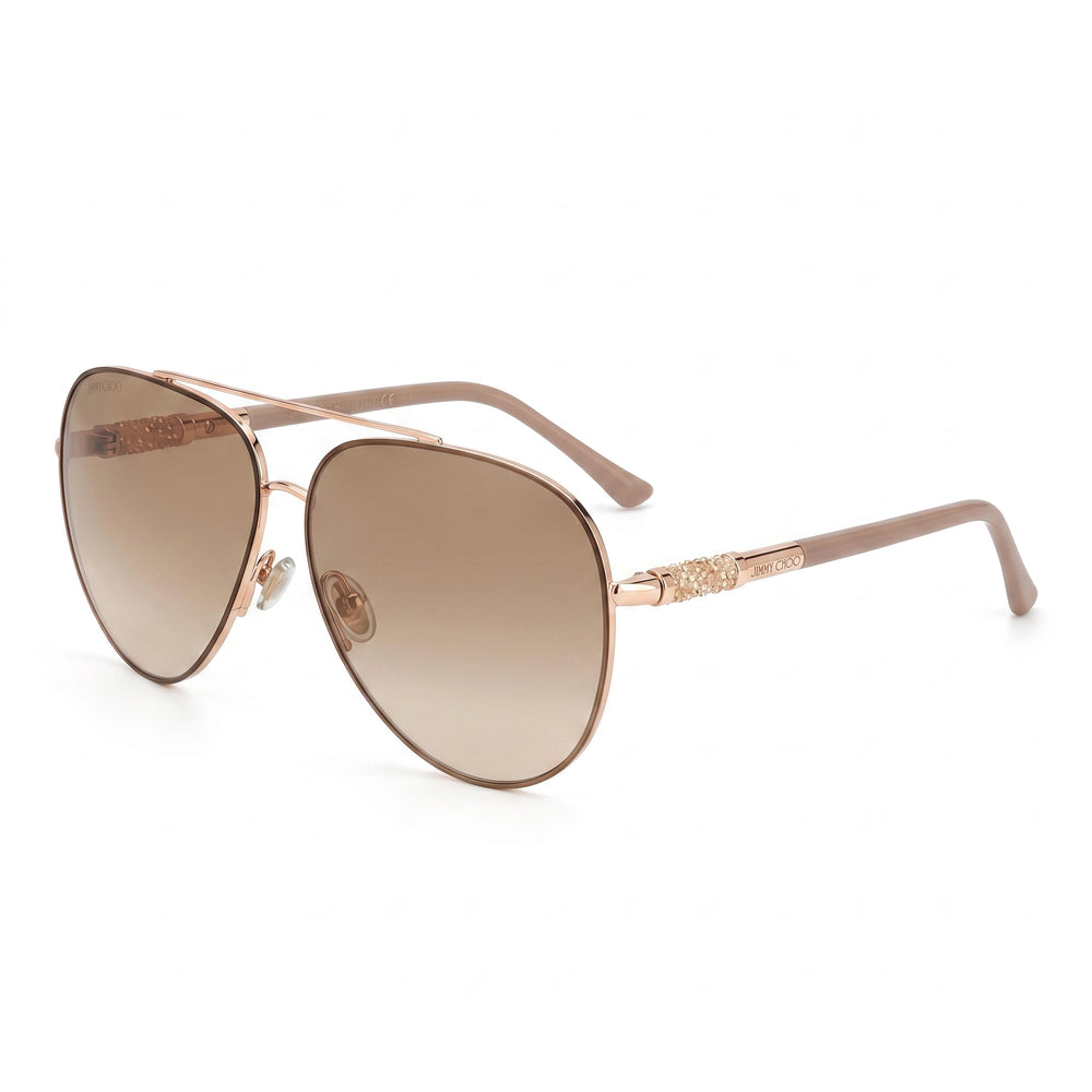 Jimmy Choo Women's Gold Aviator Sunglasses (GRAY/S ­ 0BKU JL)