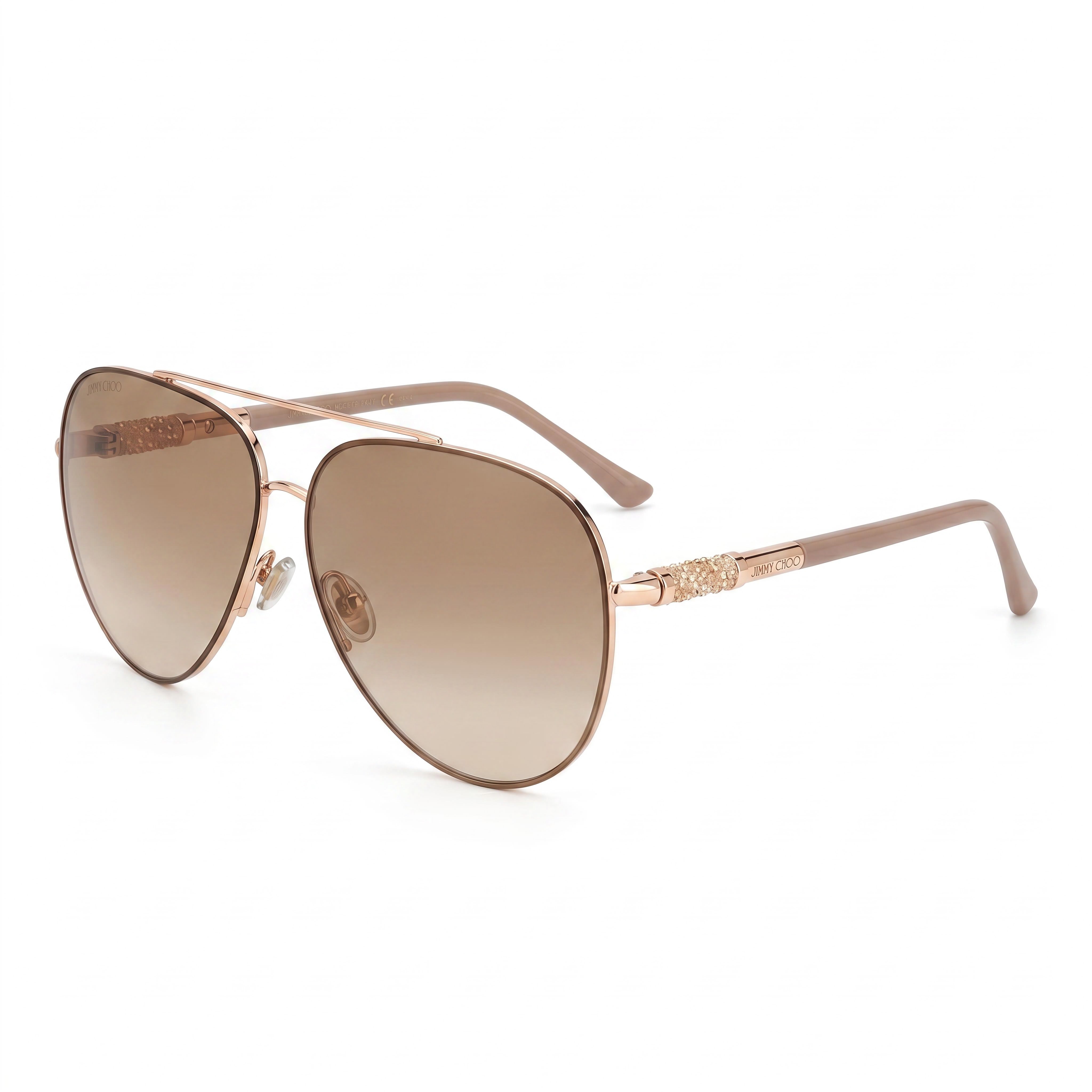 Jimmy Choo Women's Gold Aviator Sunglasses (GRAY/S ­ 0BKU JL), Photo 1