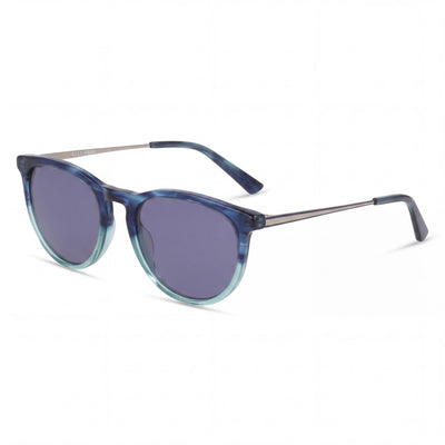 Gafas de sol unisex polarizadas Cole Haan Ch6507 con protección UV, armazón de plástico color cuerno verde azulado, 54 mm