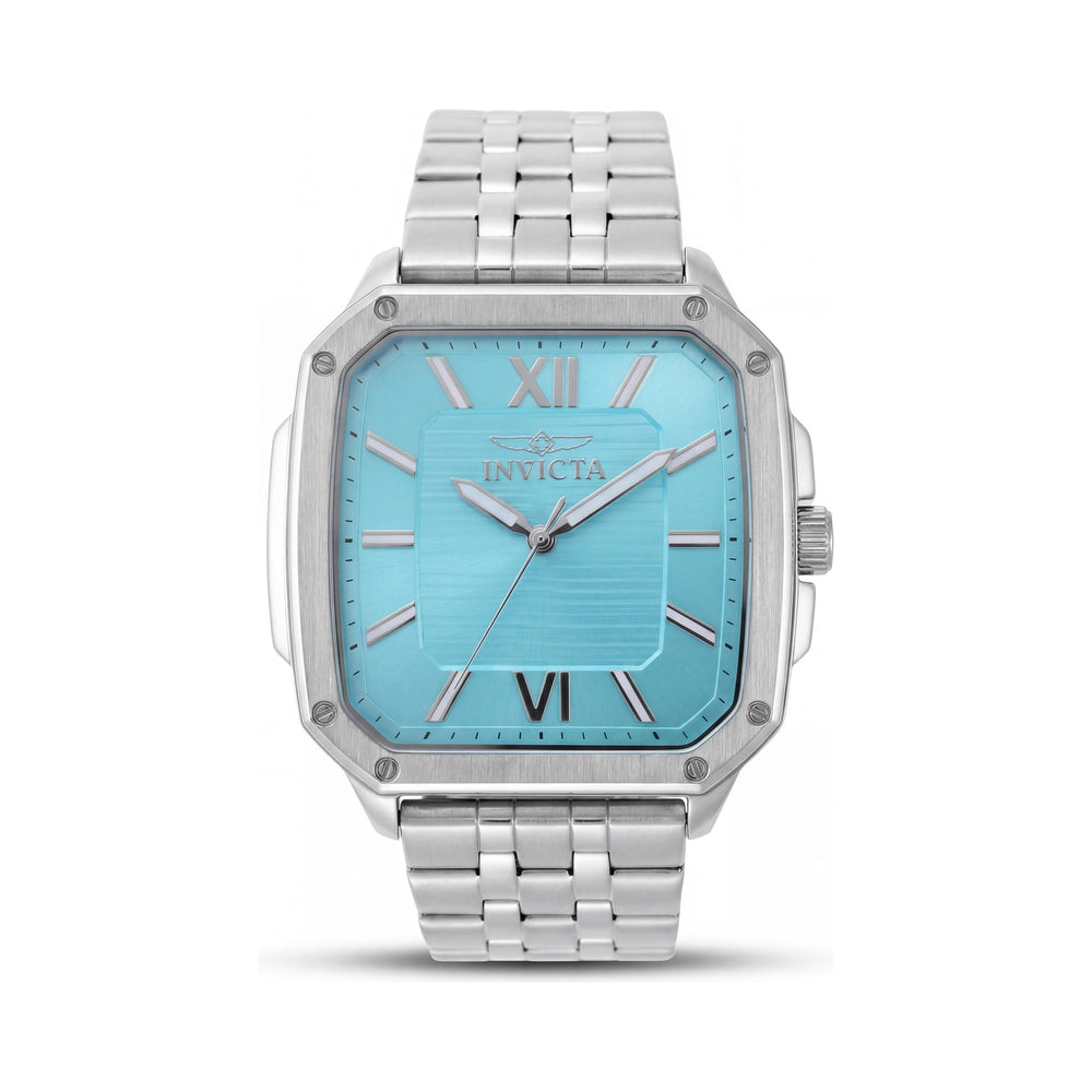 Invicta Cuadro 50357 Men's 39mm Quartz Watch with Silver Stainless Steel Case & Bracelet, Blue Dial