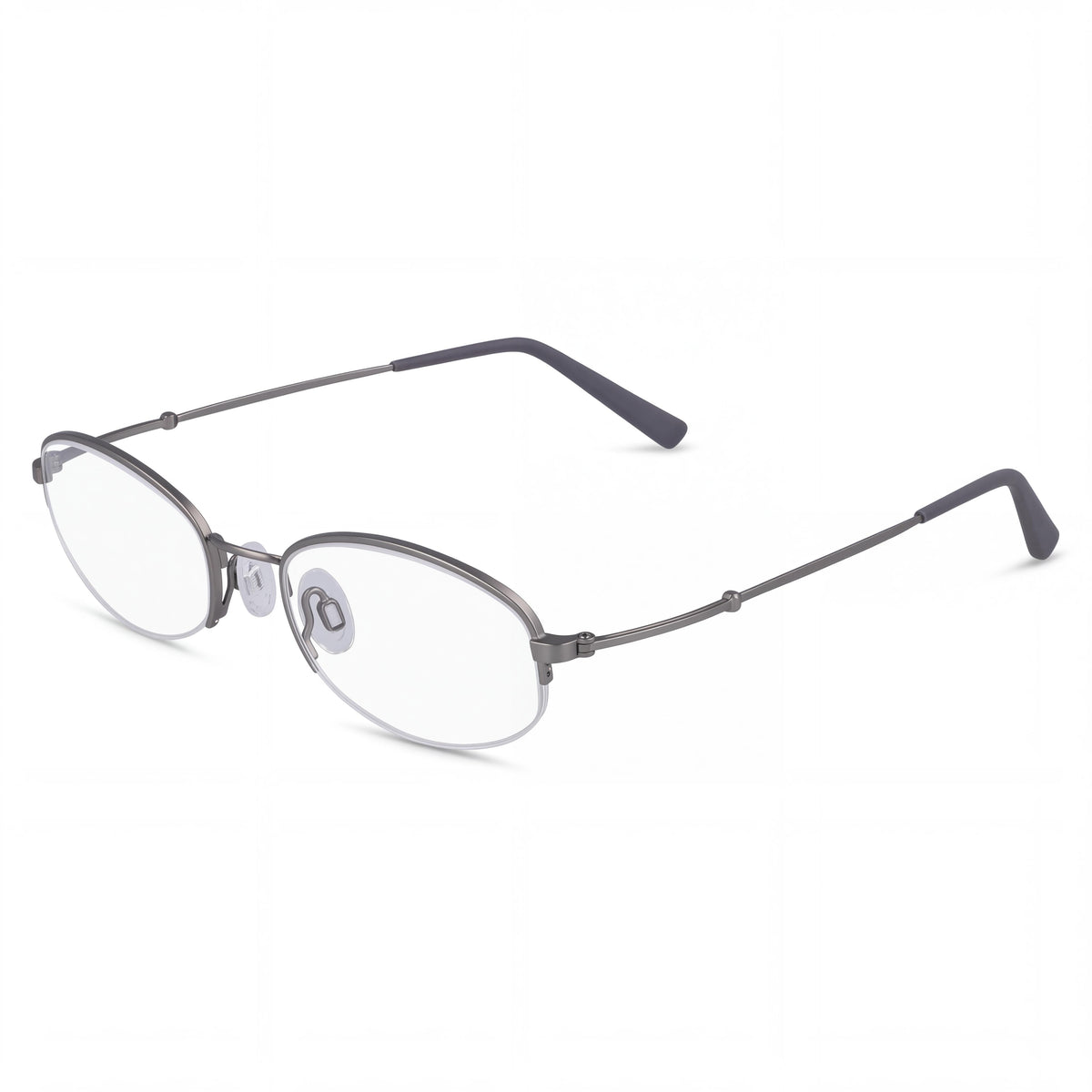 Flexon H6030 Unisex Prescription Eyeglasses crafted with Flexon Frame Material in Light Gunmetal, 50mm Lens Width, Photo 1