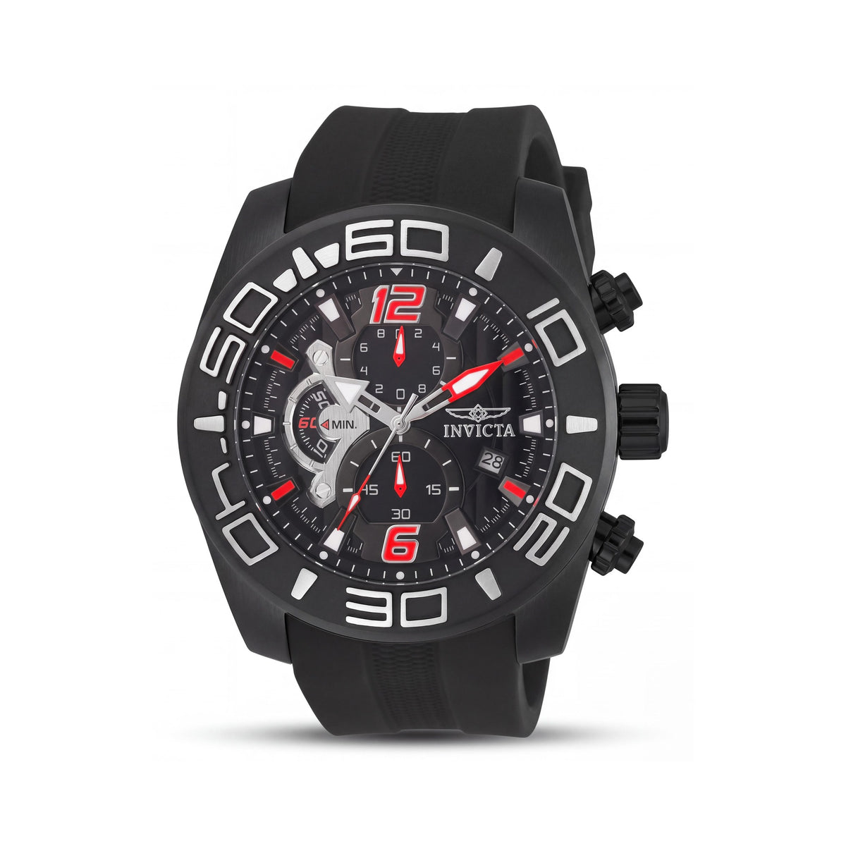 Invicta Men's Pro Diver Chronograph Black Silver 50mm Water Resistant Watch, Photo 1