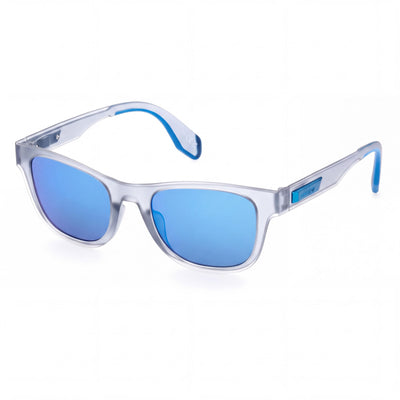 adidas Originals OR0079 Unisex Plastic Frame Blue Glass Blue Mirror Sunglasses, UV Protection, 51mm