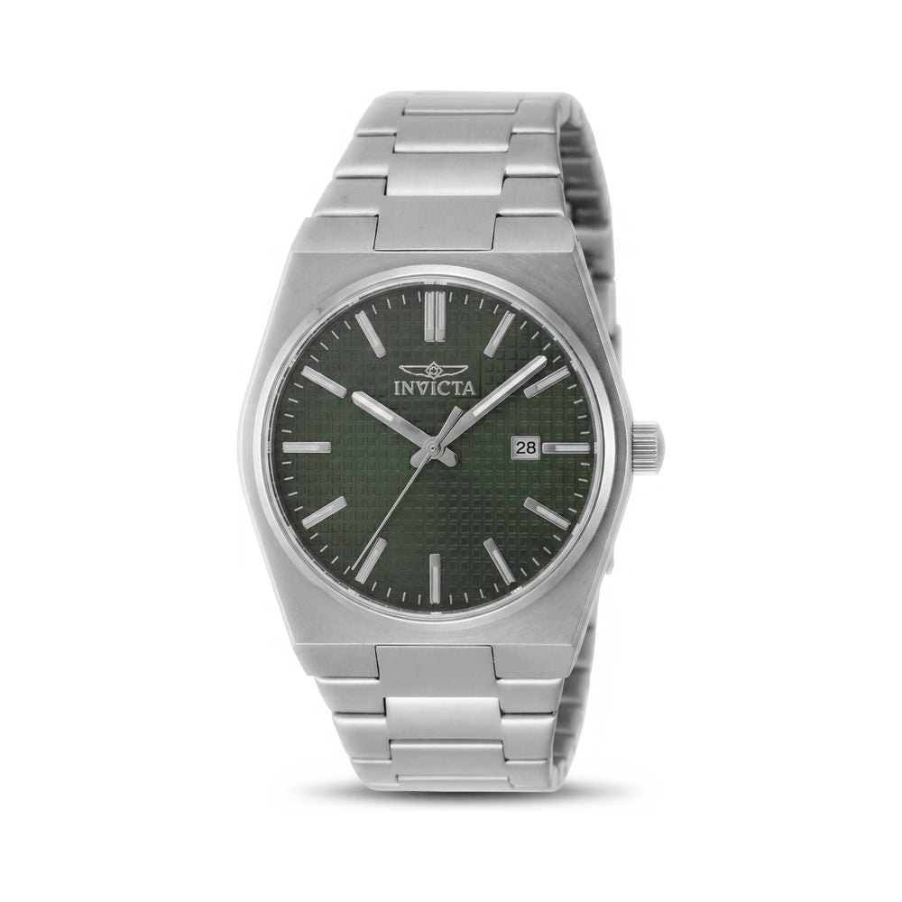 Reloj de cuarzo Invicta Speedway 48392 unisex con correa de acero inoxidable plateado y esfera verde de 40 mm
