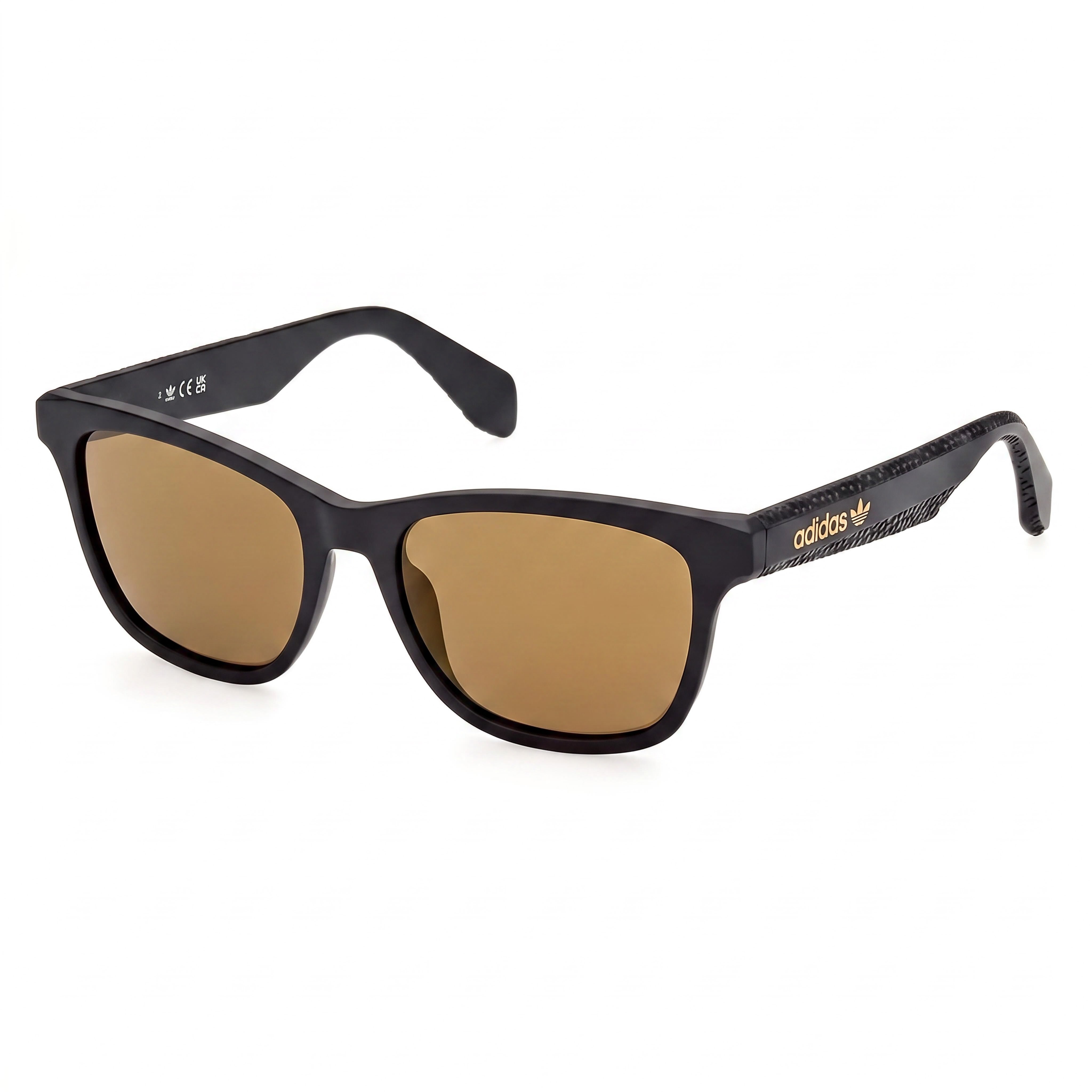 adidas Originals Classic Unisex Acetate UV Protection Sunglasses, Matte Black Brown Mirror, 54mm Lens Width, Photo 1
