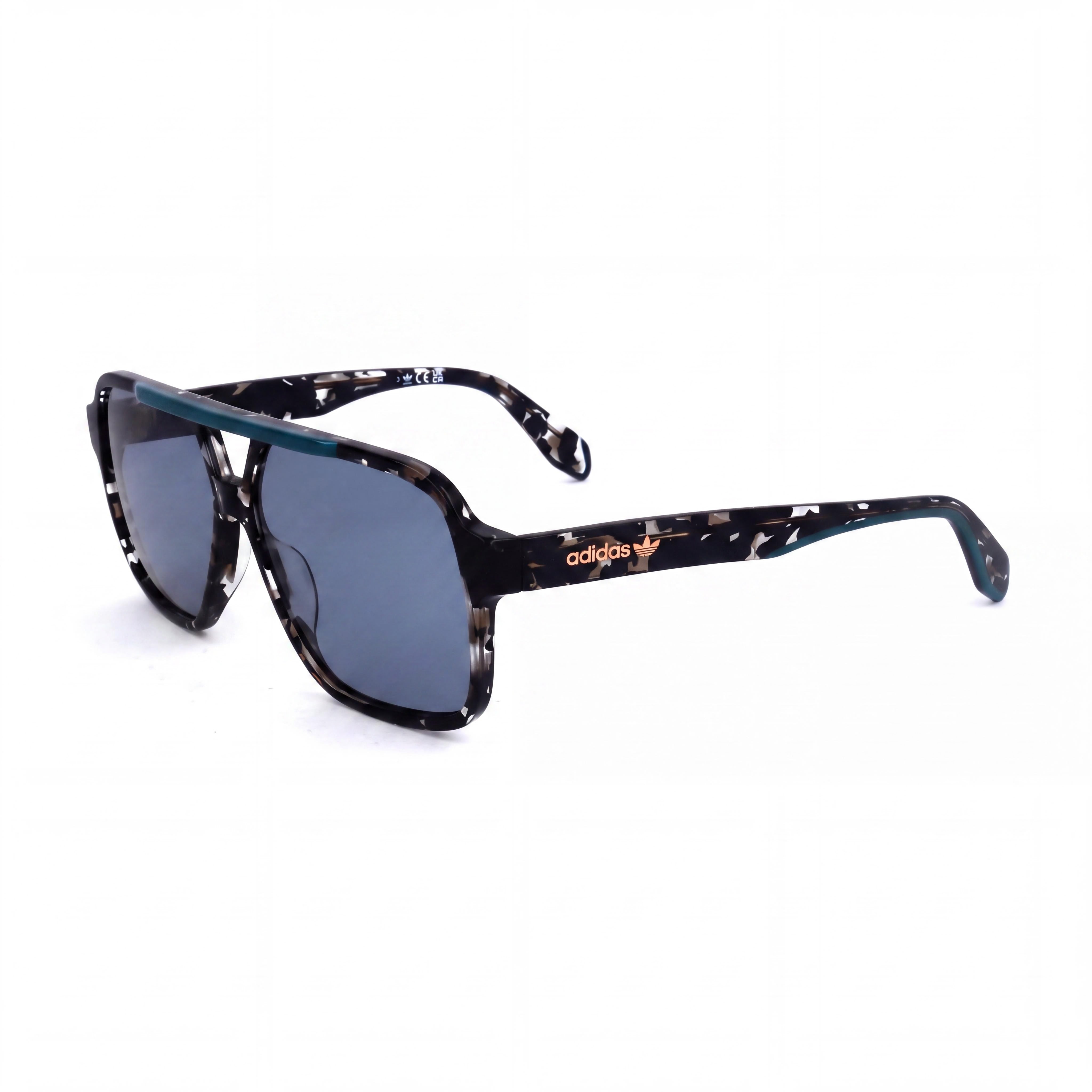 adidas Originals Men's OR0066 Coloured Havana Acetate Non-Polarized Green Lens Sunglasses 59mm, Photo 1