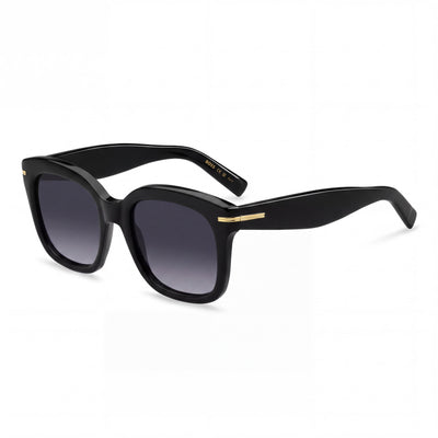 Gafas de sol informales Hugo Boss para mujer de acetato negro de 53 mm con protección UV del 100 % y lentes grises oscuras degradadas