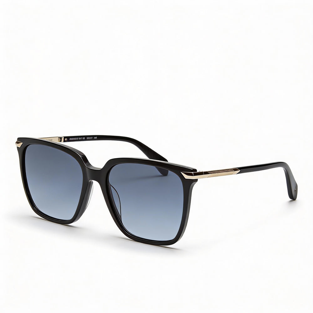Gafas de sol cuadradas no polarizadas de acetato negro para mujer de Rag & Bone Modern Rnb1066/s, 55 mm