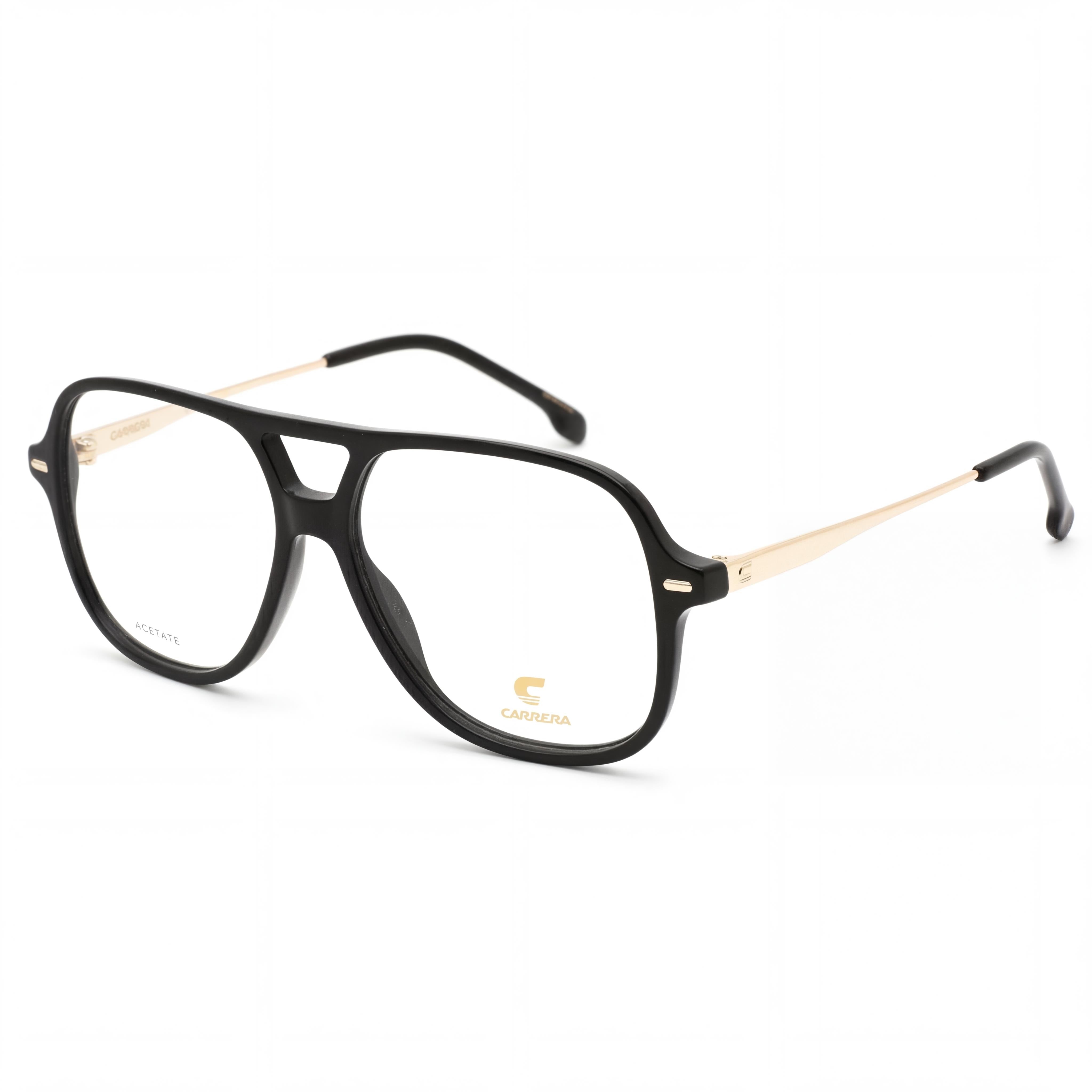 Carrera Casual Women’s Black Acetate Eyewear Frames with Plastic Non Polarized Lenses, Size 54-13-140mm, Photo 1