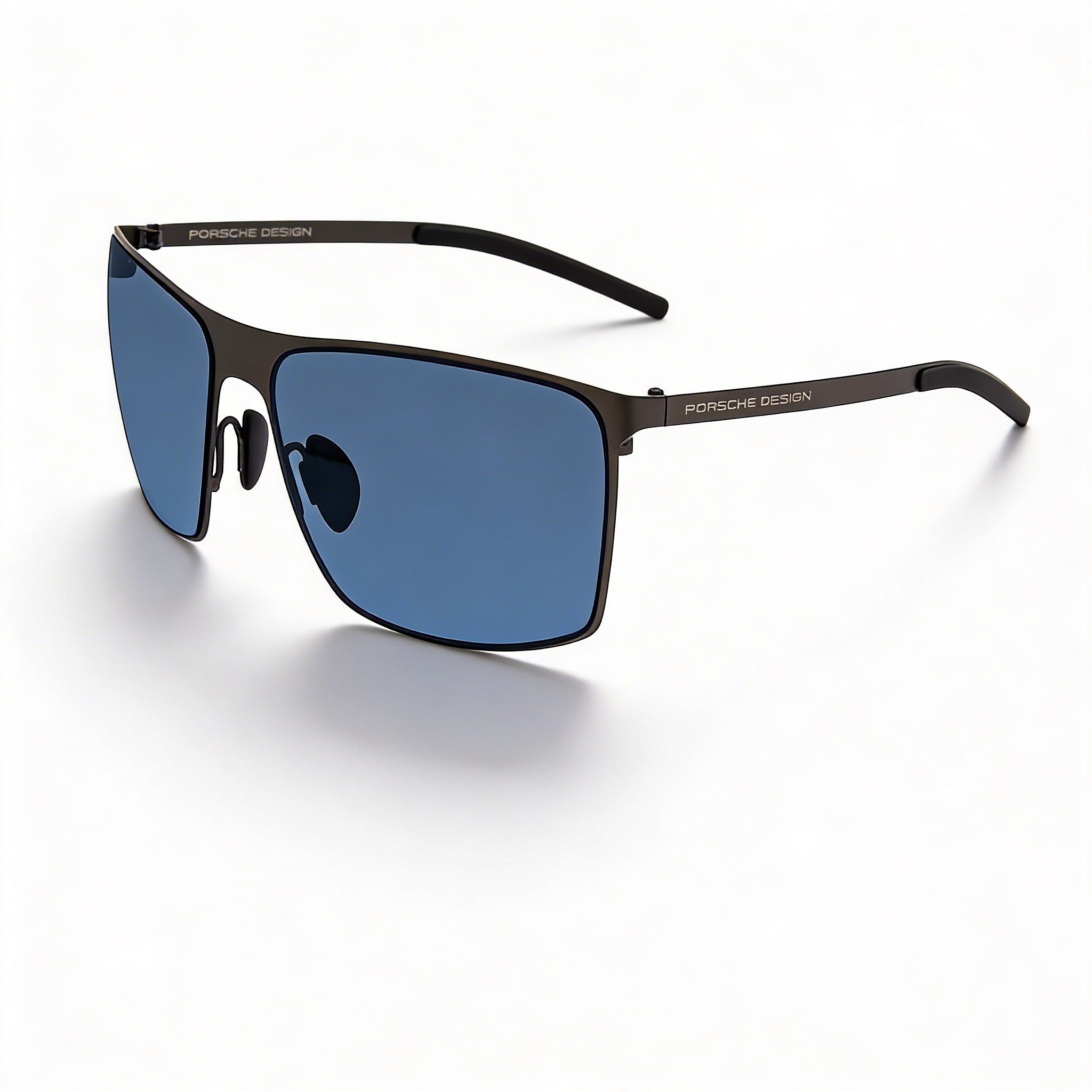 Gafas modernas Porsche Design para hombre, montura Gun, lentes azules no polarizadas, 64 mm, protección UV, Photo 1