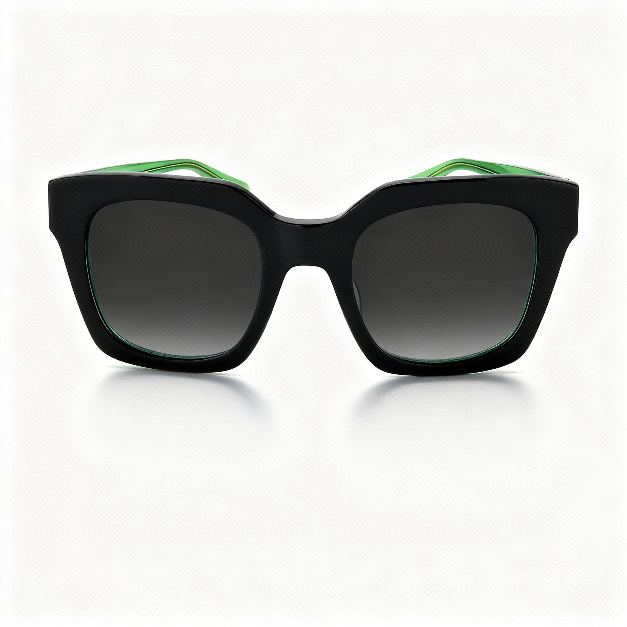 kate spade new york Seasonal Women's Acetate Non-Polarized Sunglasses, Black Green Grey Frame, Dark Grey Shaded Lens, 50mm