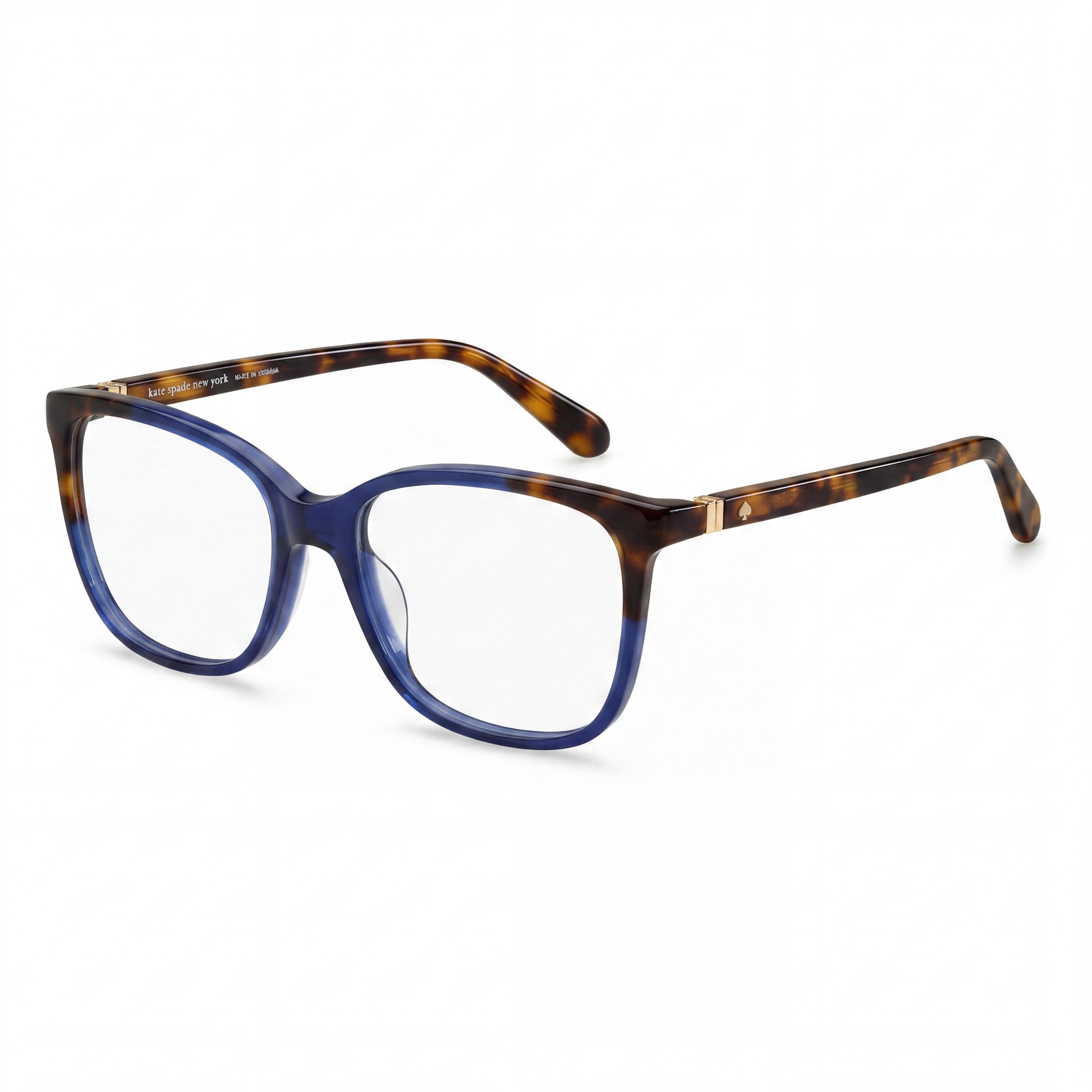 kate spade new york Karlyn Gafas de mujer de plástico azul Habana, rectangulares, lente de 53 mm, puente de 16 mm, patillas de 140 mm, Photo 1