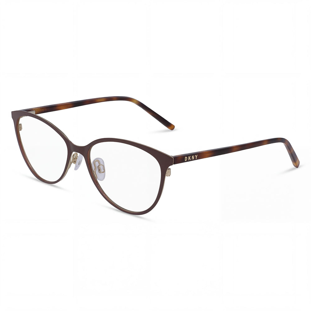 Gafas de vista DKNY Dk3001 para mujer con montura ovalada de metal marrón oscuro y lentes transparentes de 51 mm