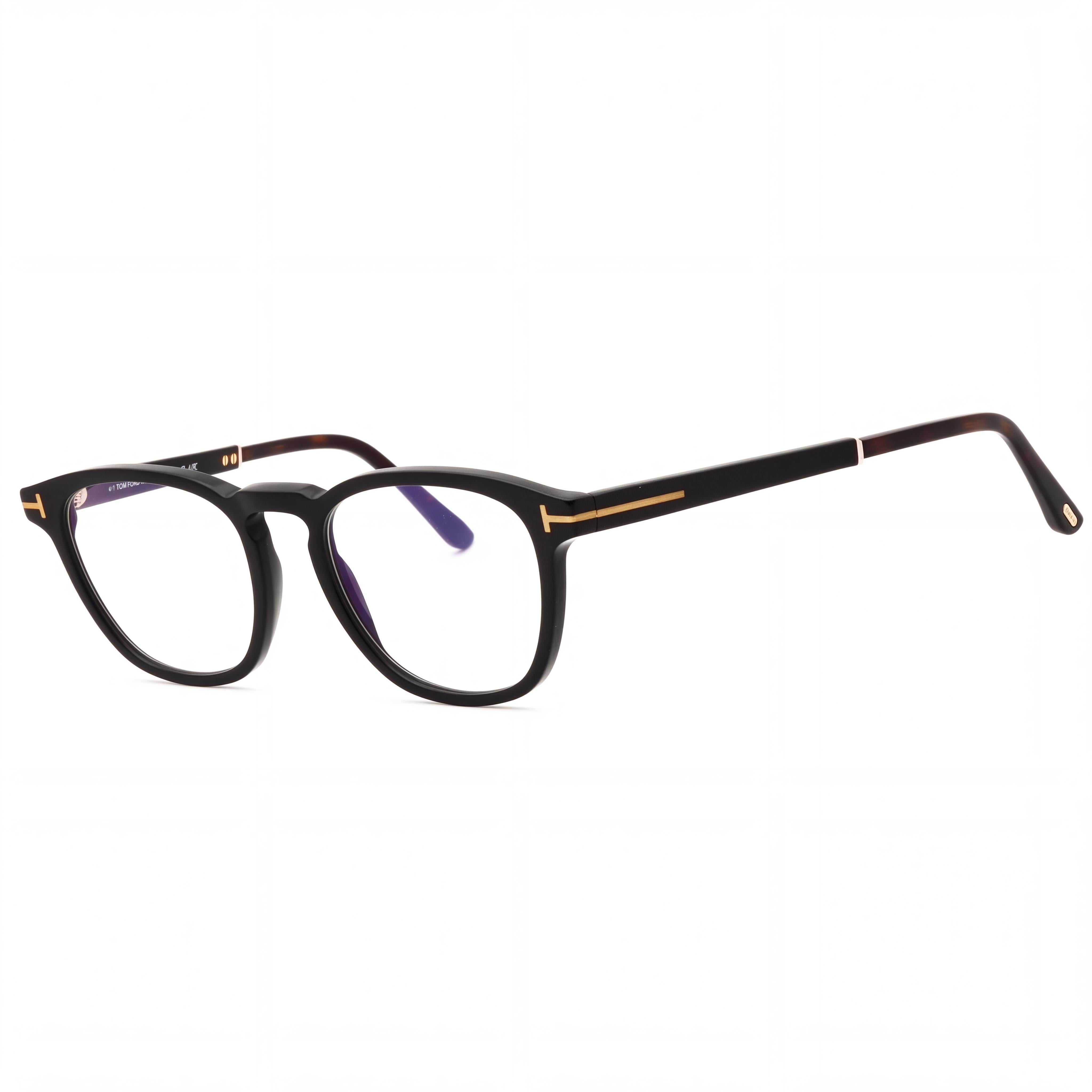 Tom Ford Women's FT5890-B Oval Full-Rim Black Acetate Blue Light Block Eyeglasses 51mm, Photo 1
