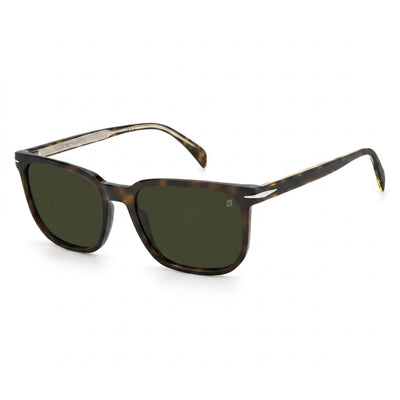 Gafas de sol clásicas de plástico David Beckham para hombre, montura verde plata habana, lentes UV no polarizadas verdes, 54 mm