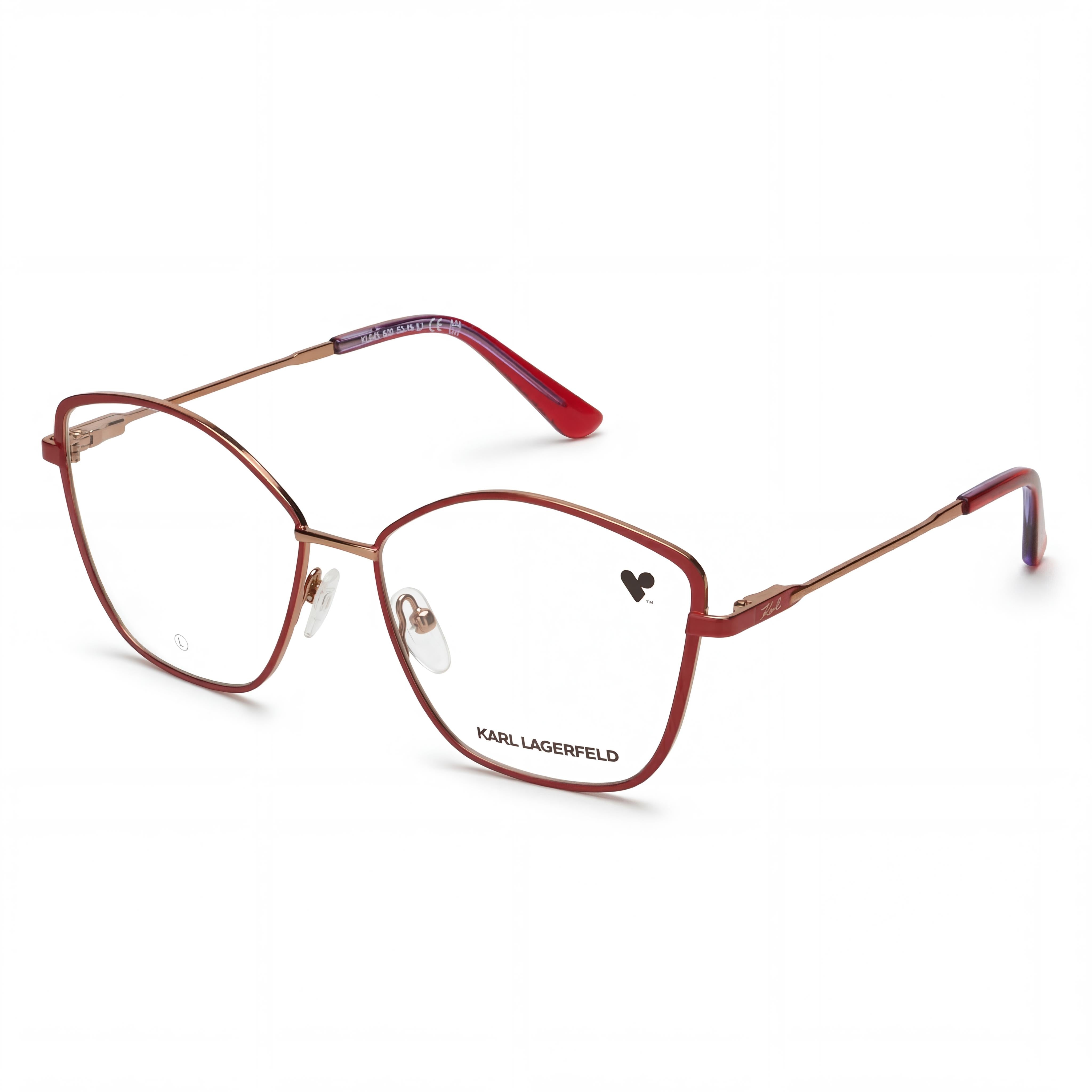 KARL LAGERFELD KL345 Women's Casual Style Red Metallo Optical Frames, Size 54-15-140mm, Photo 1