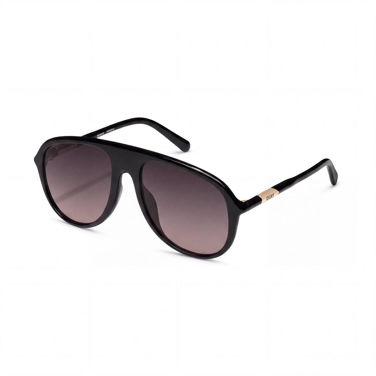 QUAY AUSTRALIA CHART TOPPER Women's Aviator Black Smoke Taupe Frame Smoke Taupe Lens UV Protection 65mm Sunglasses, Photo 1