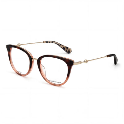 Kate Spade New York Modern Unisex Acetate Full Rim Eyeglasses Havana Gold-Logo Lens Width 52mm Bridge 18mm Temple 140mm