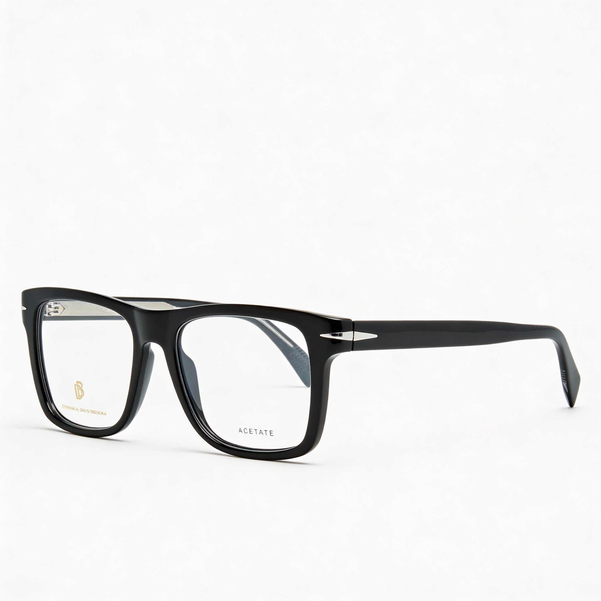 David Beckham Db 1073 Modern Style Unisex Acetate Frame Sunglasses with Black Silver Polycarbonate Lenses, 52mm, Photo 1