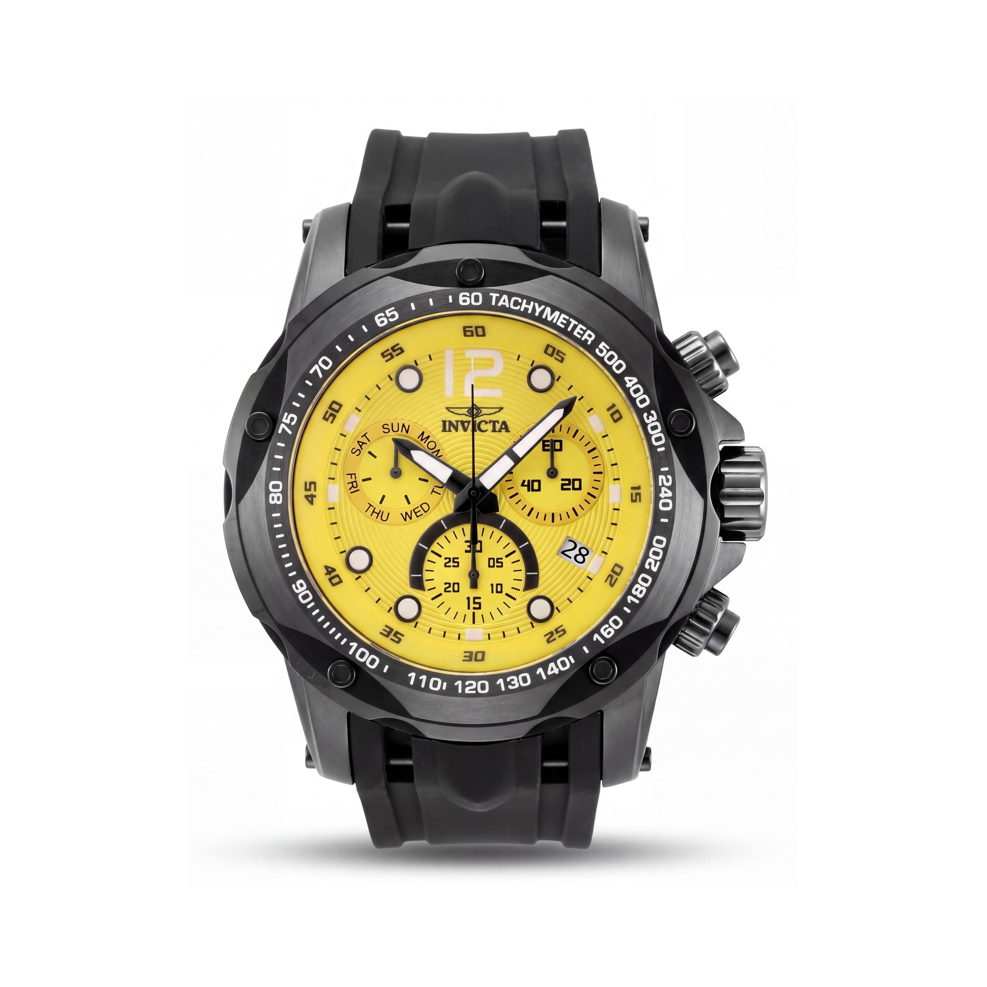 Reloj Invicta Speedway 48908 Unisex de acero inoxidable con esfera amarilla de cuarzo de 51 mm, Photo 1