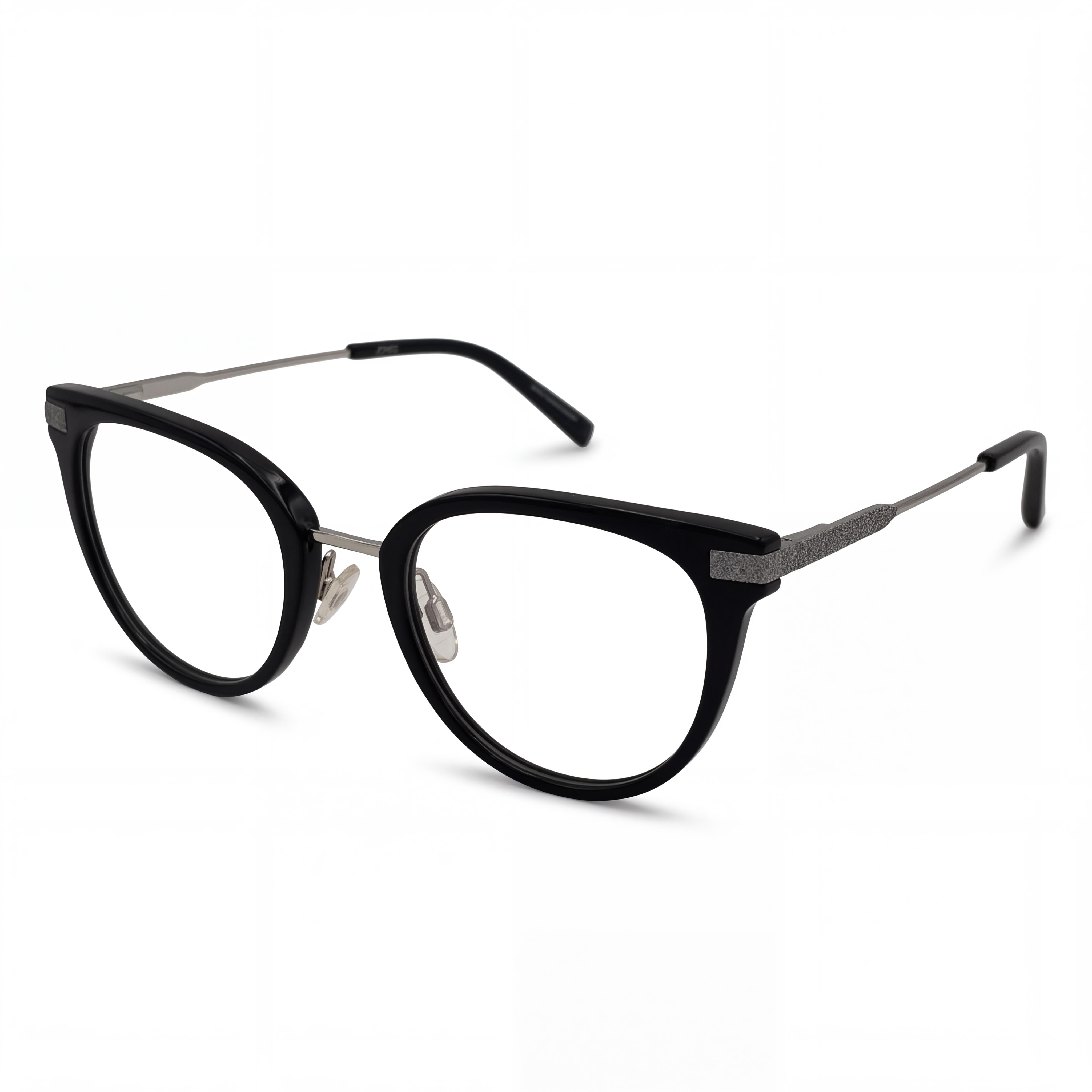 Gafas ópticas Jones New York para hombre, montura cuadrada suave de plástico negro, lentes de demostración transparentes 50-22-140, Photo 1