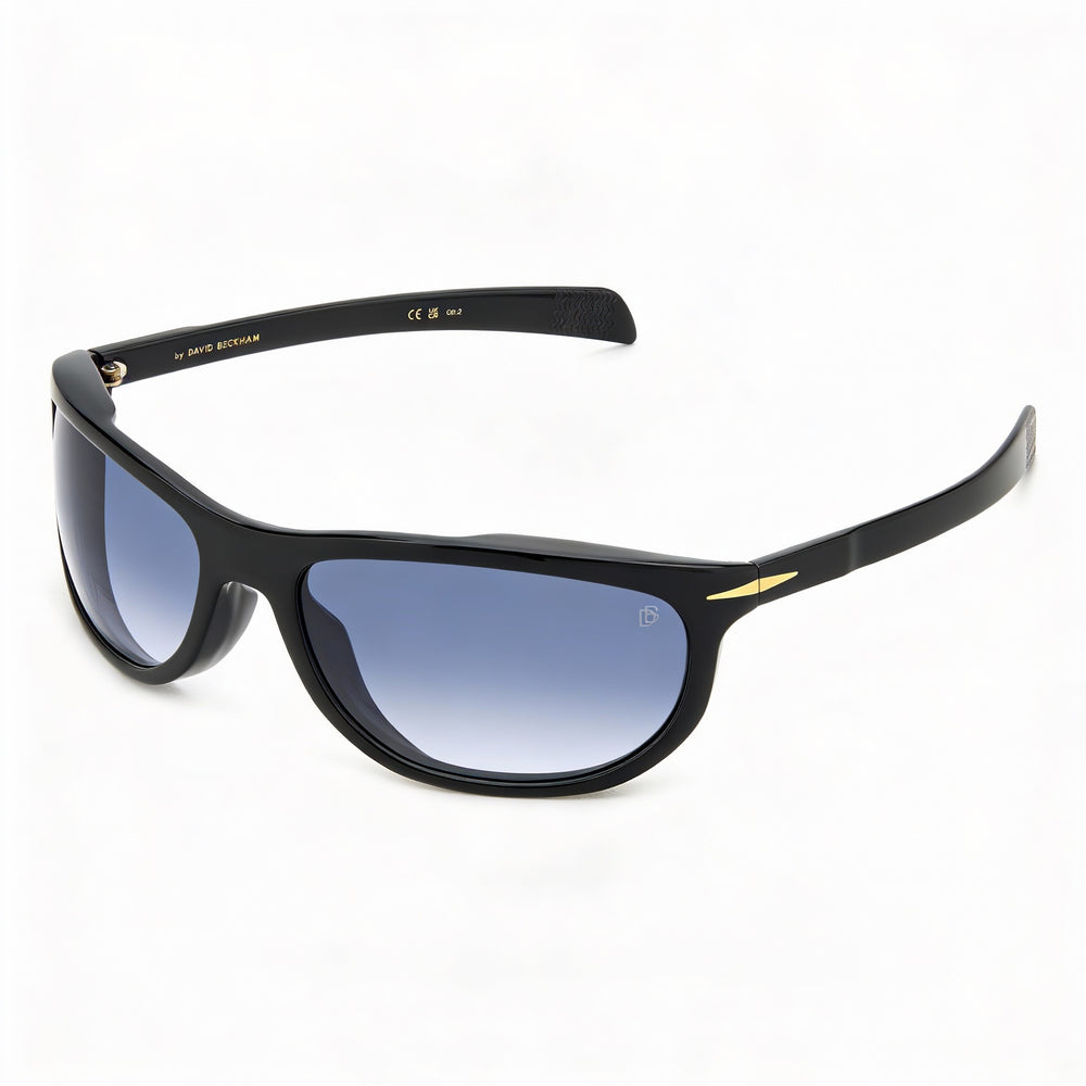 Gafas de sol David Beckham DB 7117/S para hombre, estilo casual, de acetato negro, con degradado azul oscuro, 64-18-130