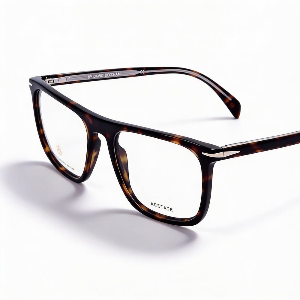 David Beckham Db 1108 Modern Style Acetate Frame with Havana Finish Polycarbonate Lenses Unisex 55-17-150 Eyewear