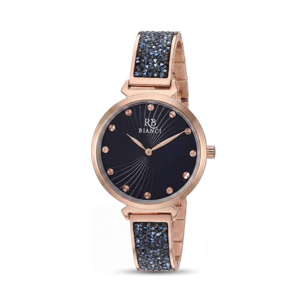 Roberto Bianci RB0206 Reloj analógico informal azul para mujer con movimiento de cuarzo, cristal mineral resistente a los arañazos, resistente al agua