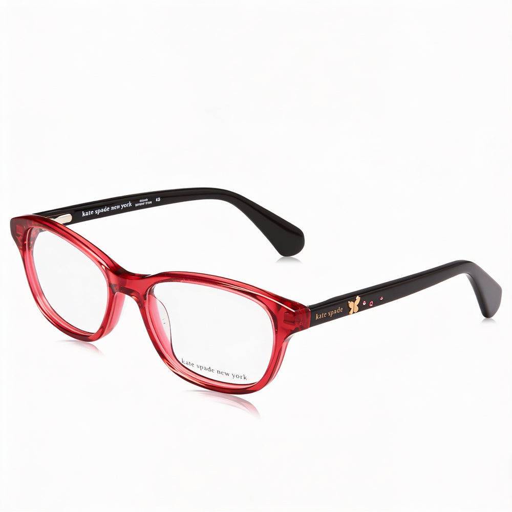 Gafas ópticas unisex de acetato EMMI de Kate Spade New York, con montura, lentes de 48 mm, puente de 15 mm y patillas de 130 mm.