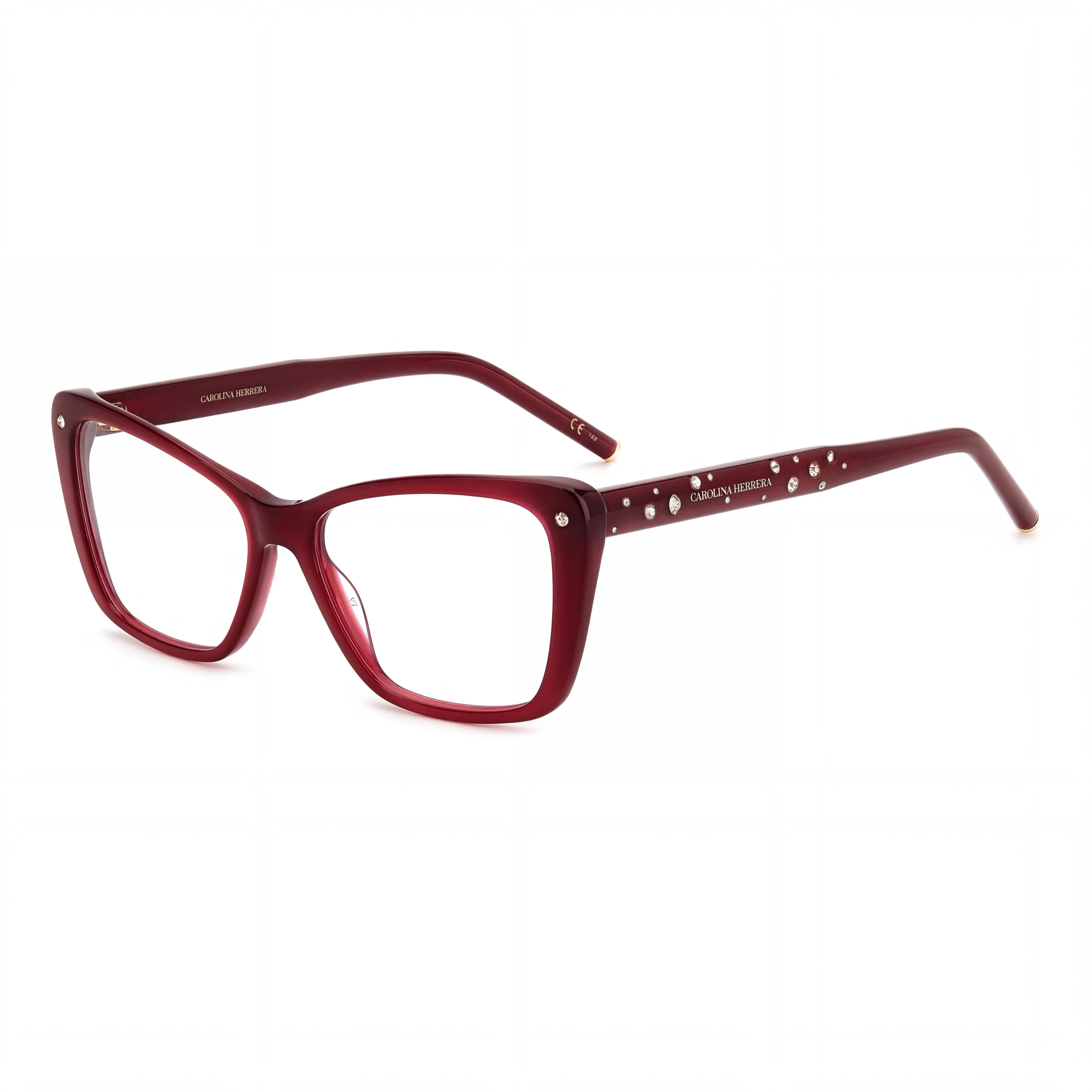 Carolina Herrera Her 0149 Women's Multicolored Plastic Frame Eyewear with Burgundy Lenses 53mm, Photo 1