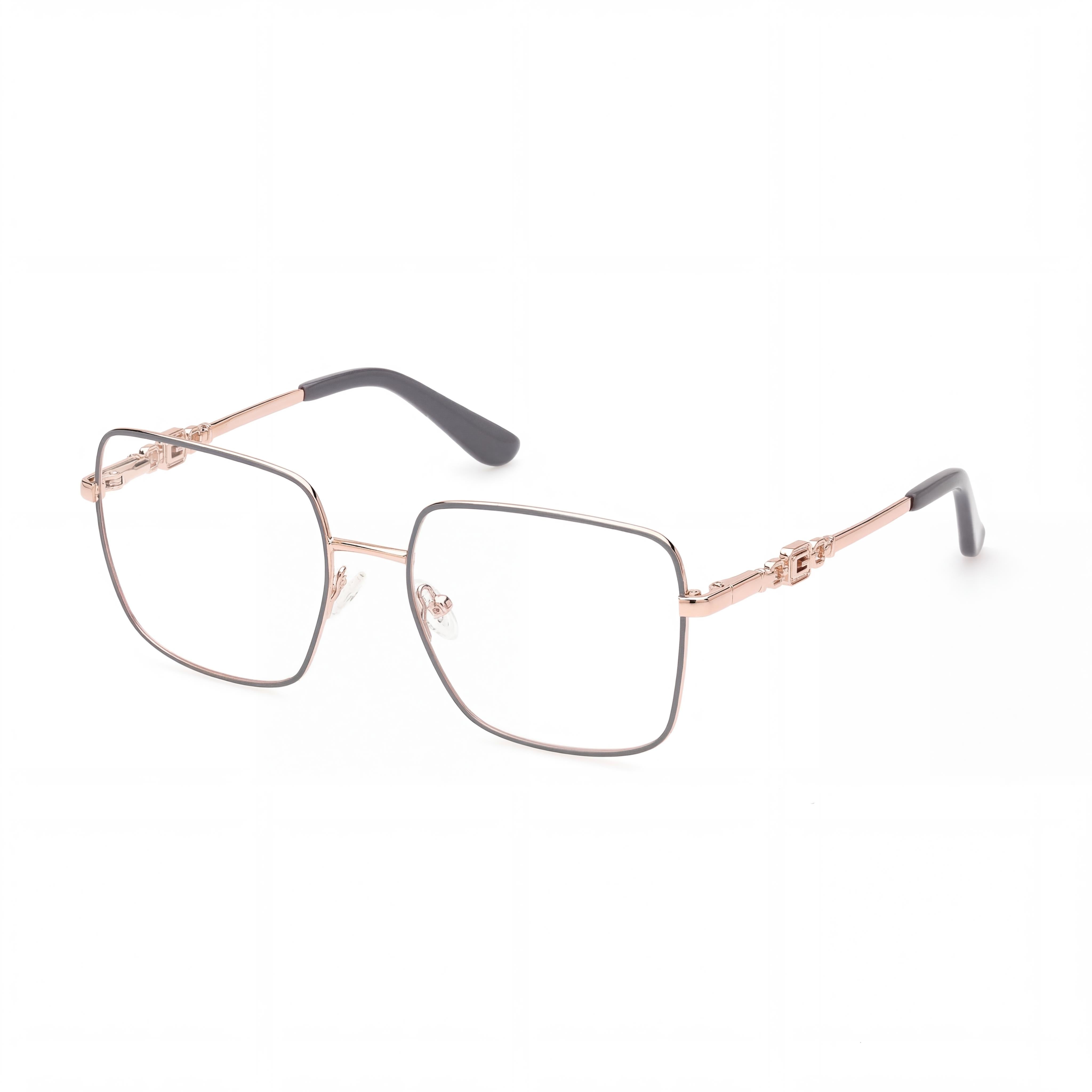 GUESS Gu2953 Women's Shiny Grey Metal Eyewear Frame, Lens Width 140, Bridge Width 17, Temple Length 46, Photo 1