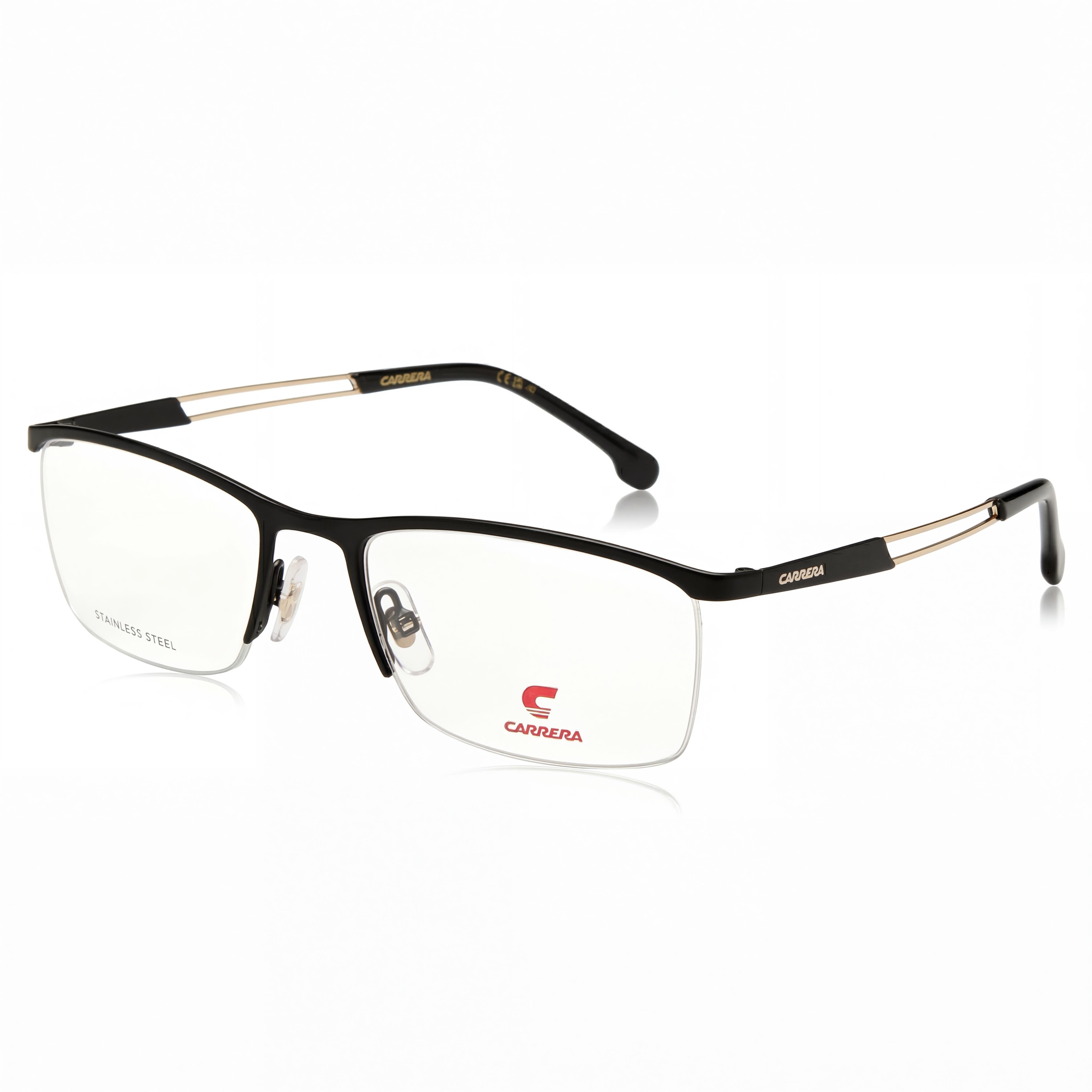 Carrera 8901 Unisex Alloy Steel Black Gold Frame Eyewear with non-polarized Polycarbonate Lenses 54mm, Photo 1