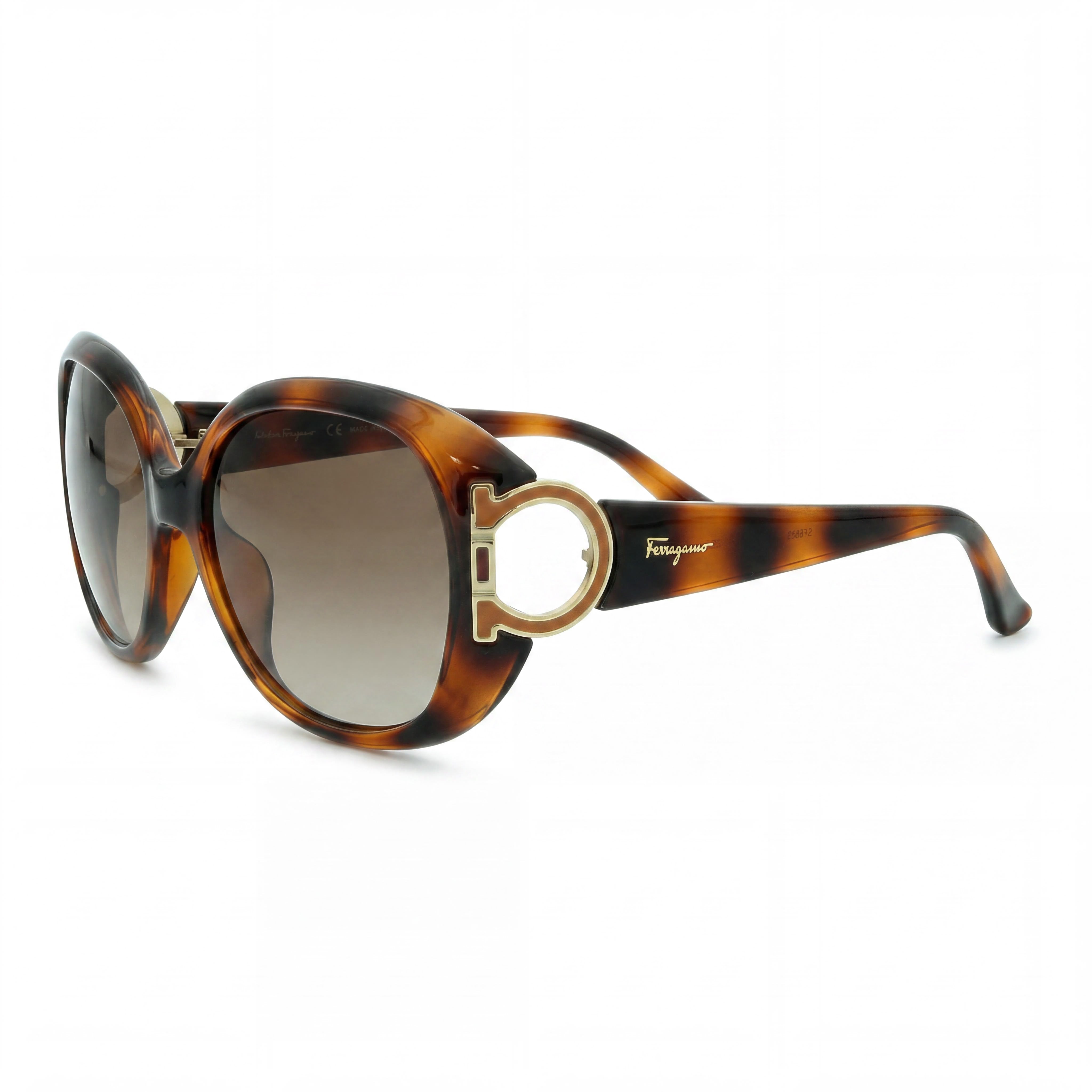 Ferragamo Women's Sf668s Brown Plastic Frame Sunglasses with Brown Gradient UV Protected Lenses 57mm, Photo 1