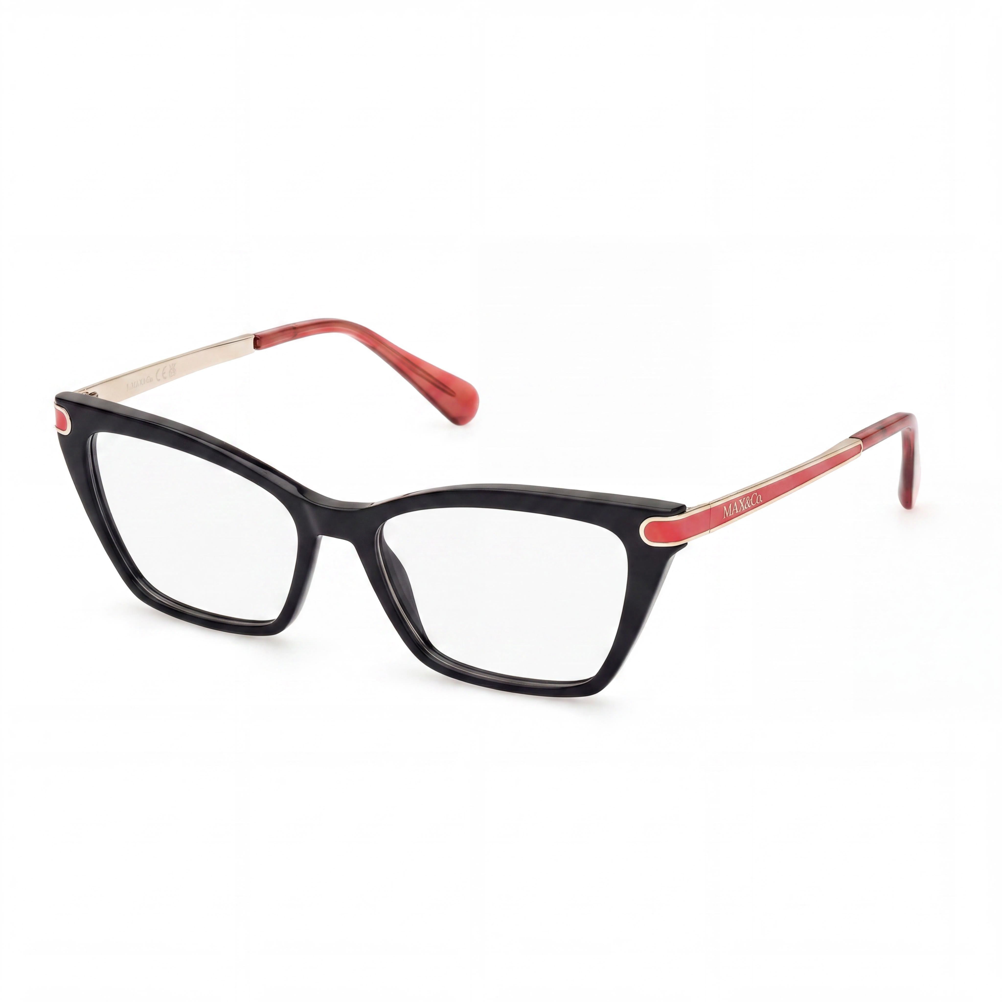 Max & Co. MODERNO Women's Shiny Black Plastic Eyeglasses, Lens Width 53, Bridge Width 16, Temple Length 140, Photo 1