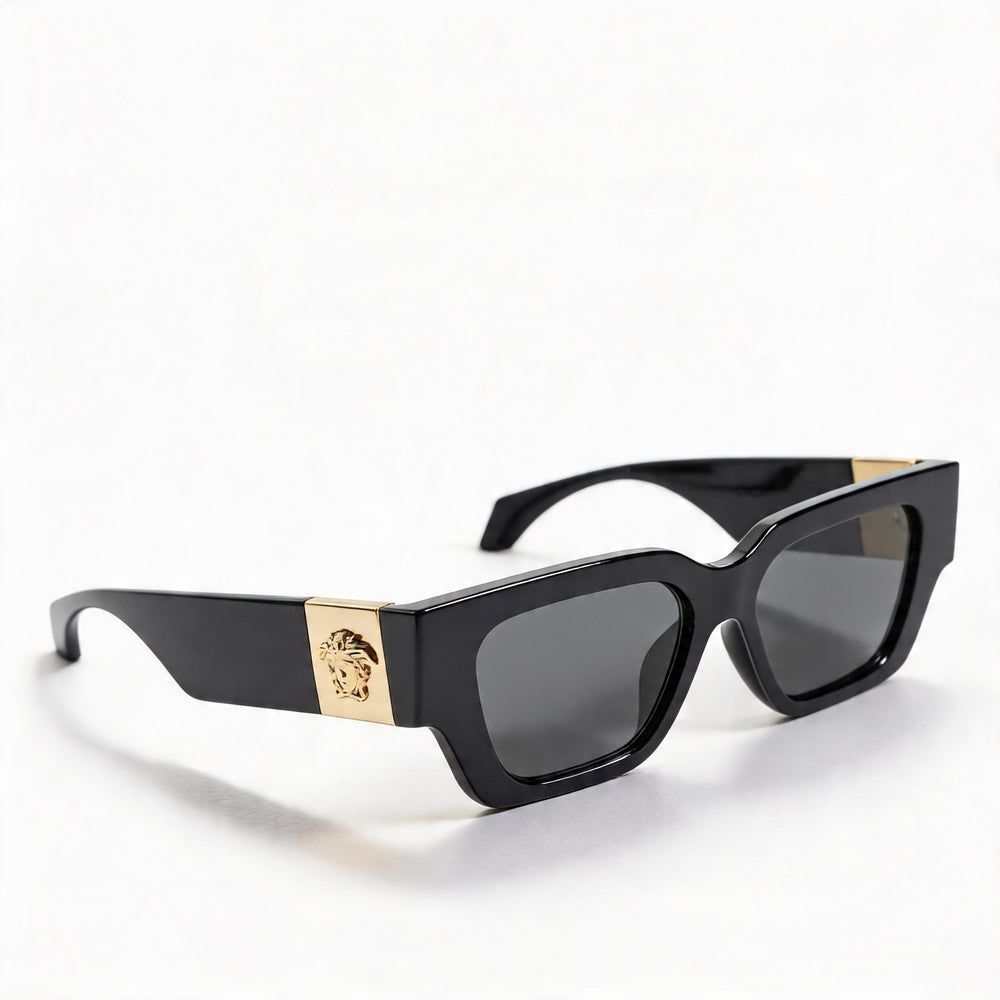 Gafas de sol inyectadas negras clásicas Versace para mujer 53 mm