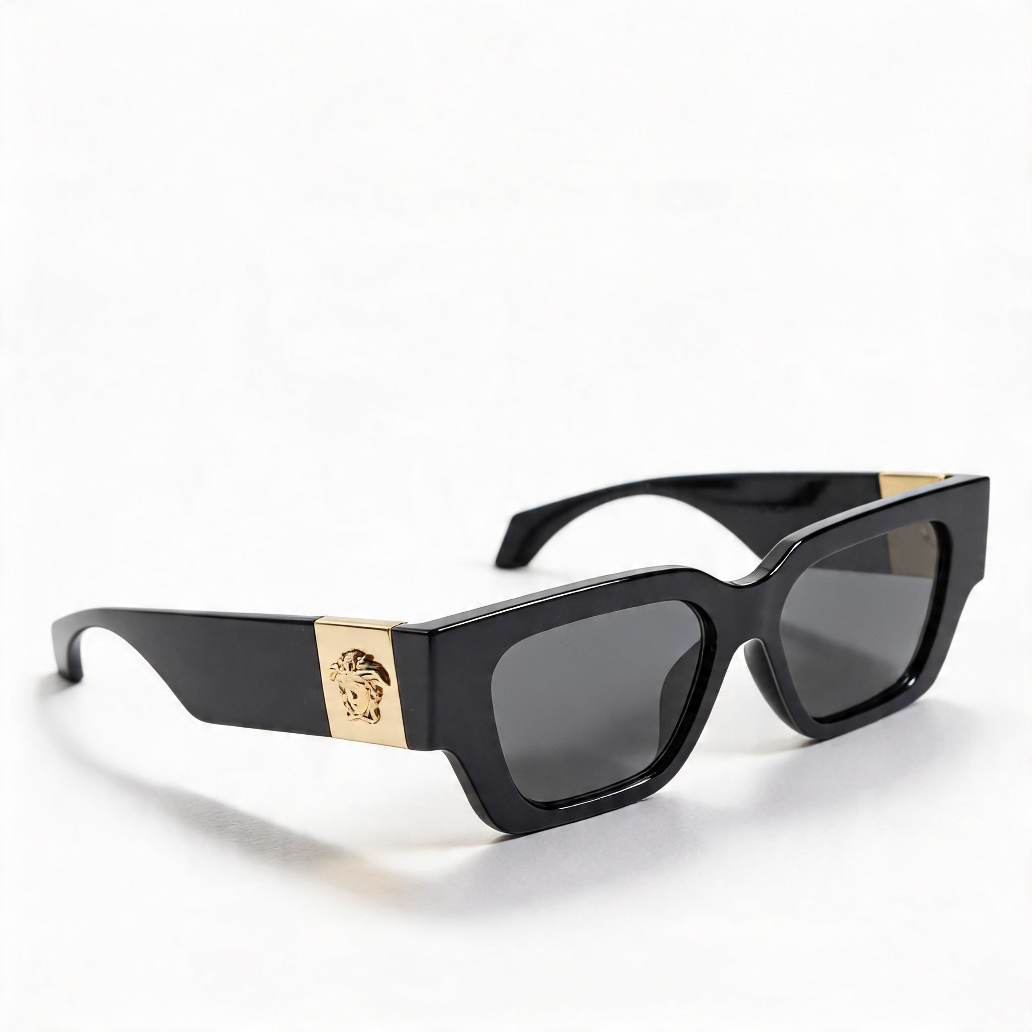 Gafas de sol inyectadas negras clásicas Versace para mujer 53 mm, Photo 2