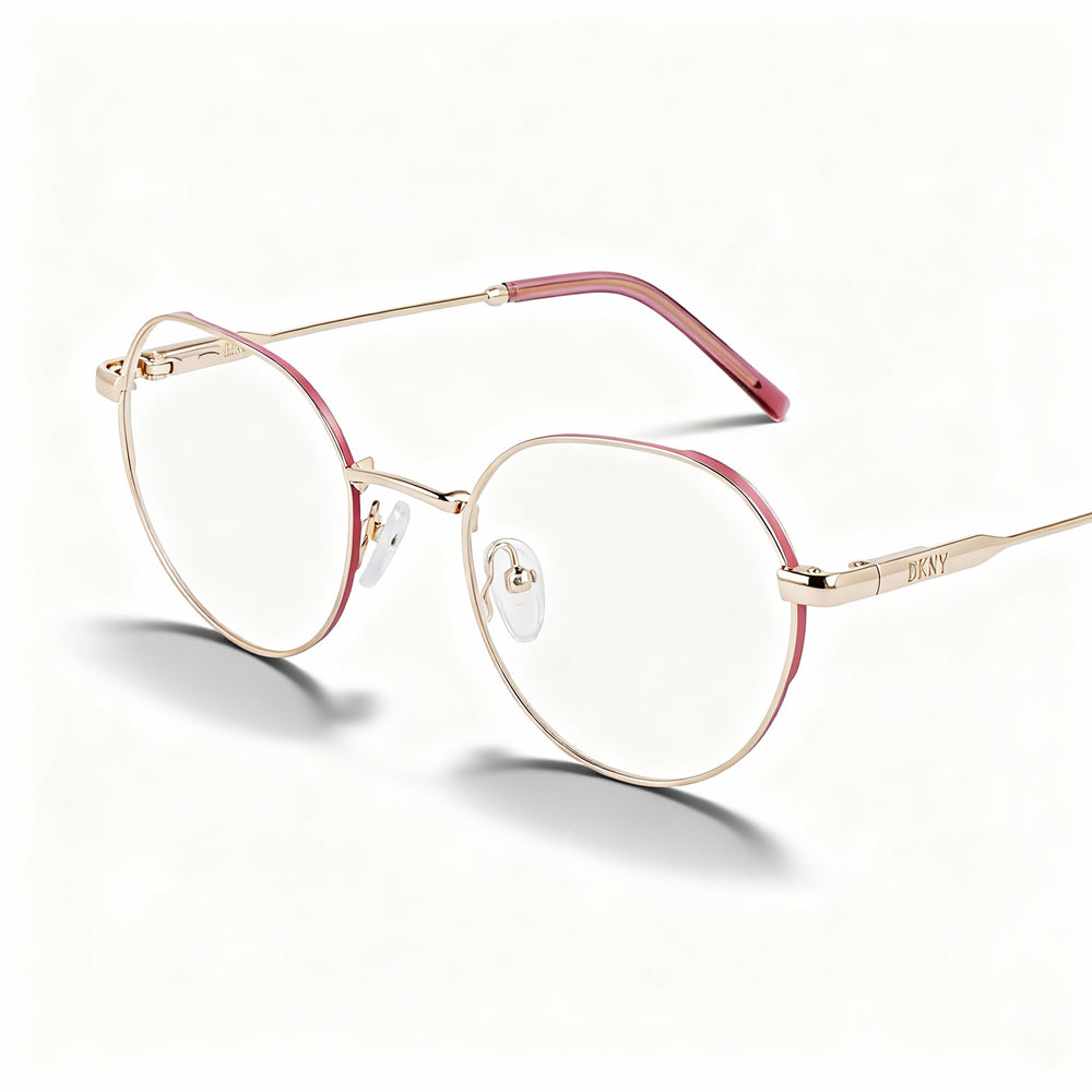 DKNY Dk1032 Women's Gold Metal Oval Frame Polycarbonate Non-Polarized Eyeglasses 48mm Lens Width