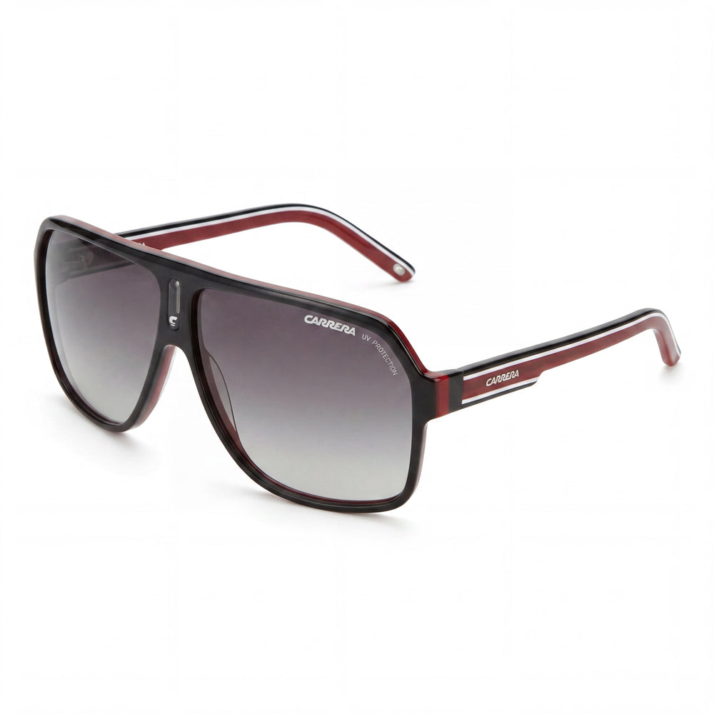 Carrera CARRERA 27 Men's Black Red Crystal White Plastic Frame Dark Grey Shaded Non-Polarized UV Protected 62mm