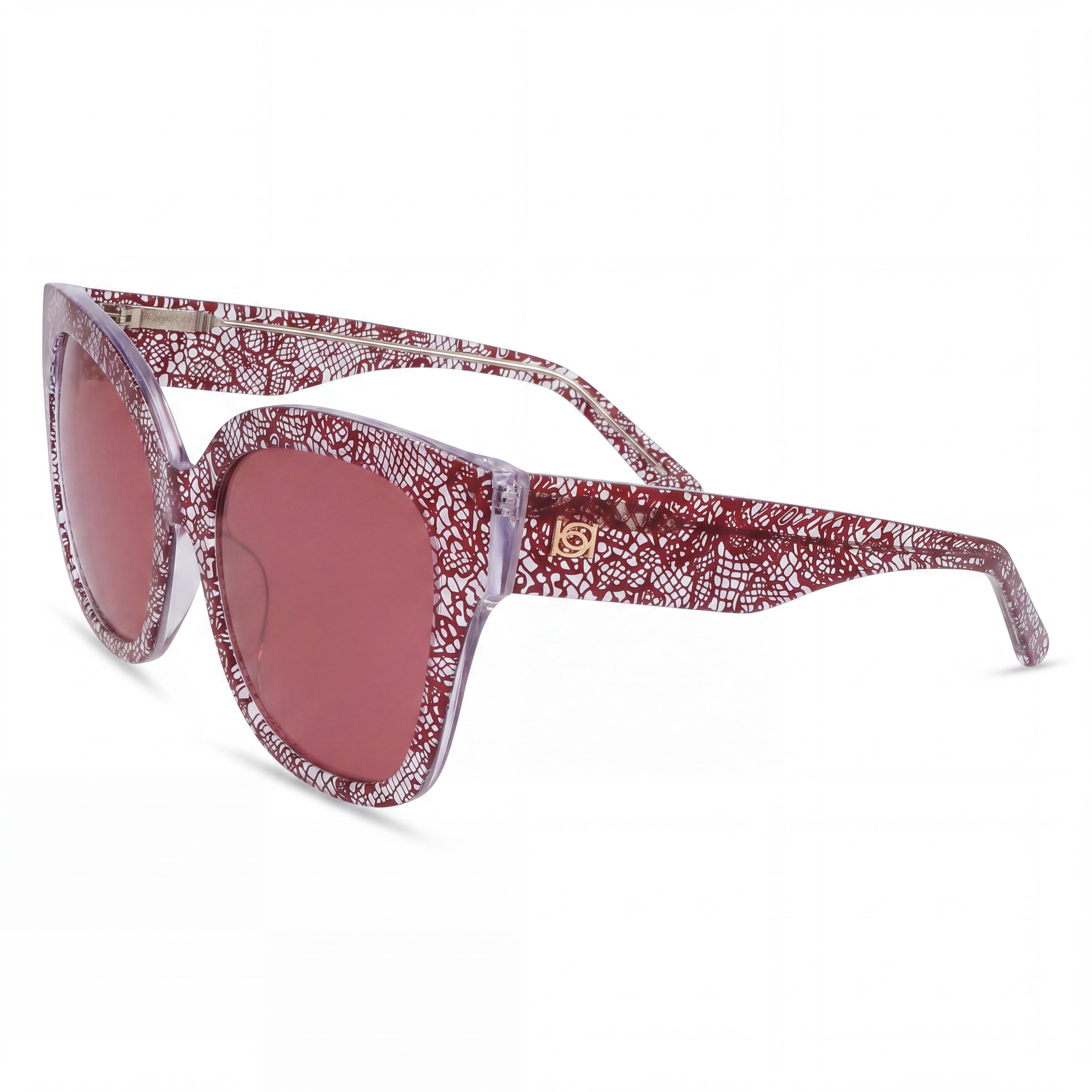 bebe Bb7248 Women's Berry Lace Plastic Frame Eyewear, Non-Polarized with UV Protection, 56-18-140, Photo 1