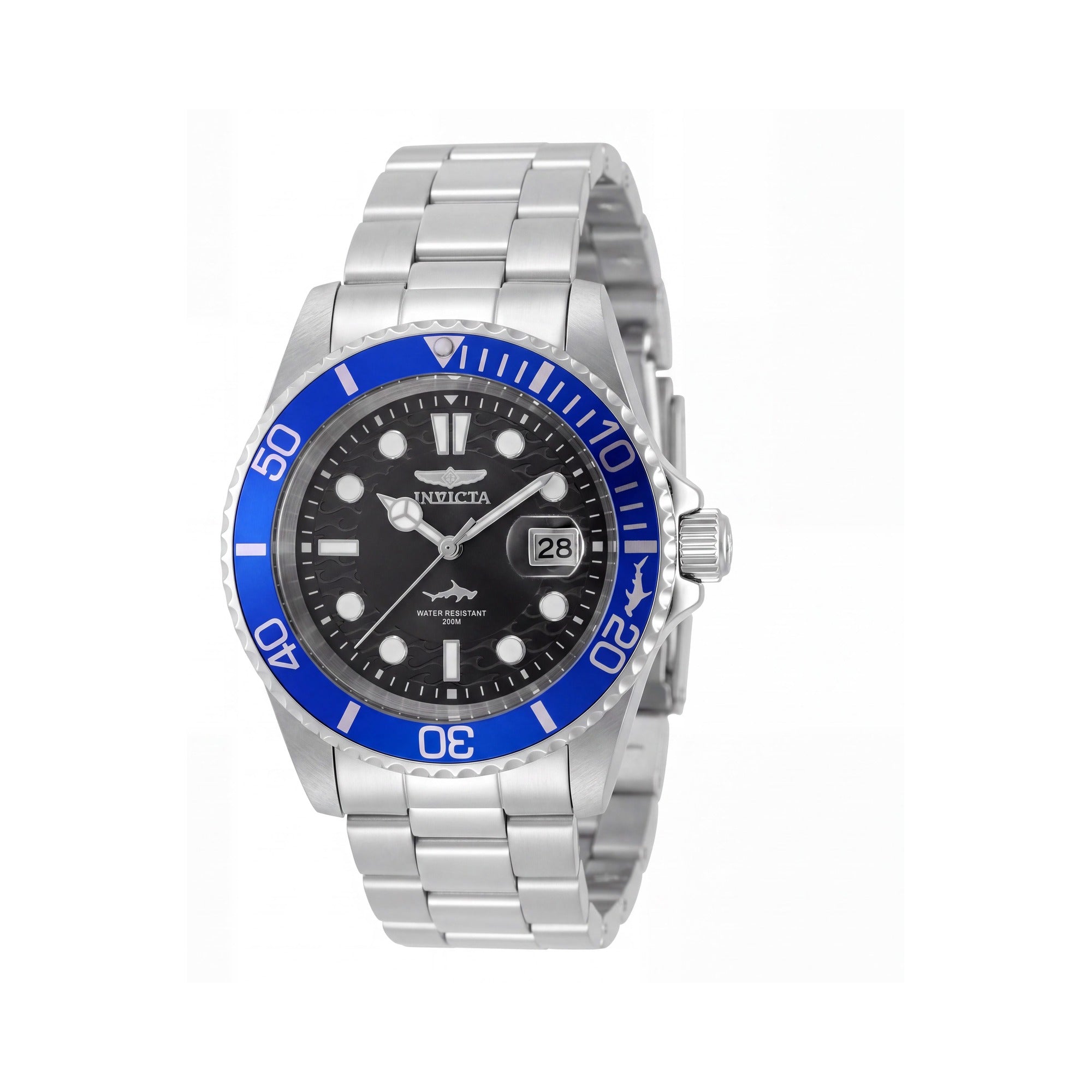Reloj Invicta Pro Diver 50828 para hombre, acero inoxidable plateado, esfera negra, 42 mm, resistente al agua 200 M, Photo 1