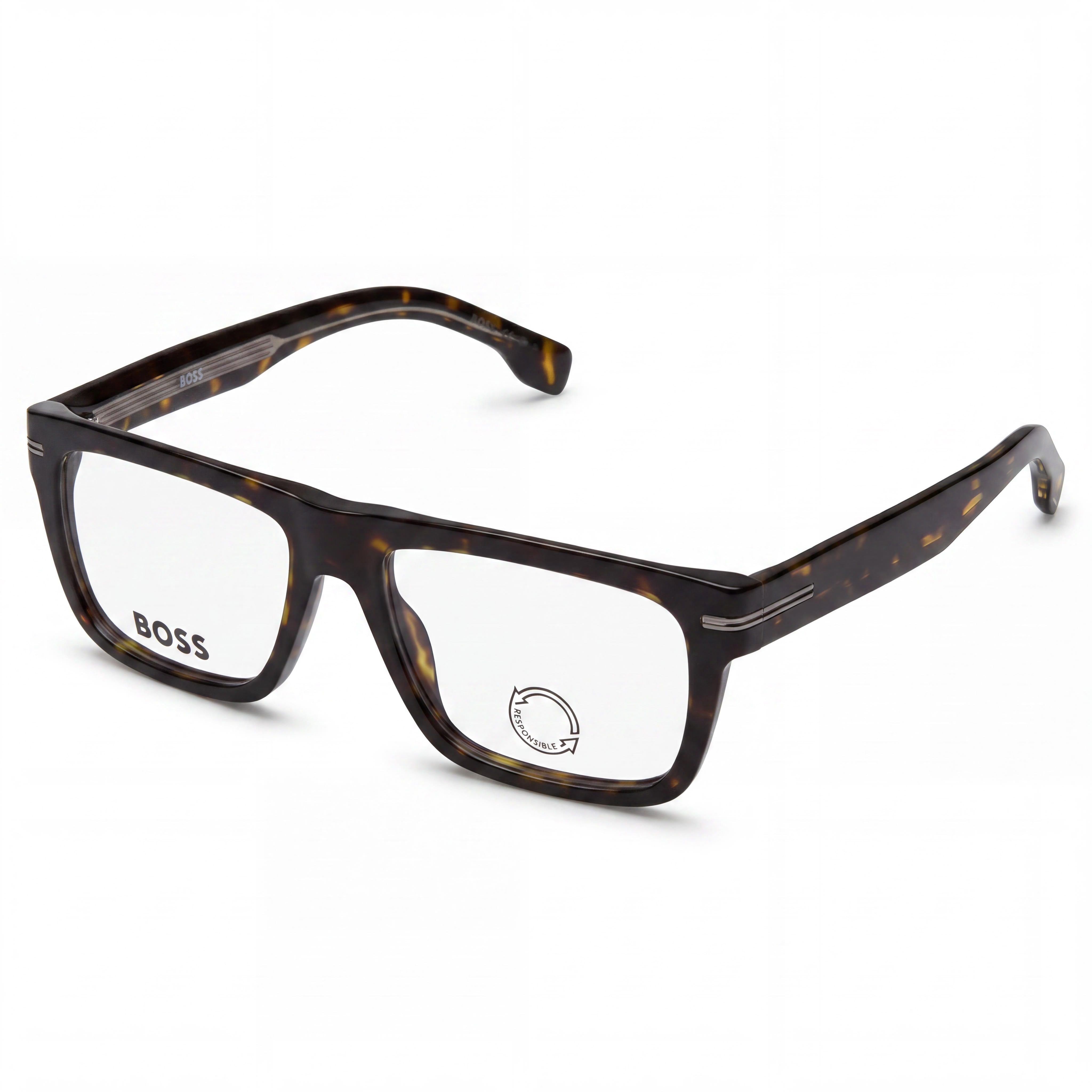 Hugo Boss Boss 1503 Modern Style Unisex Eyewear with Havana Plastic Frame and Polycarbonate Lenses 53mm, Photo 1
