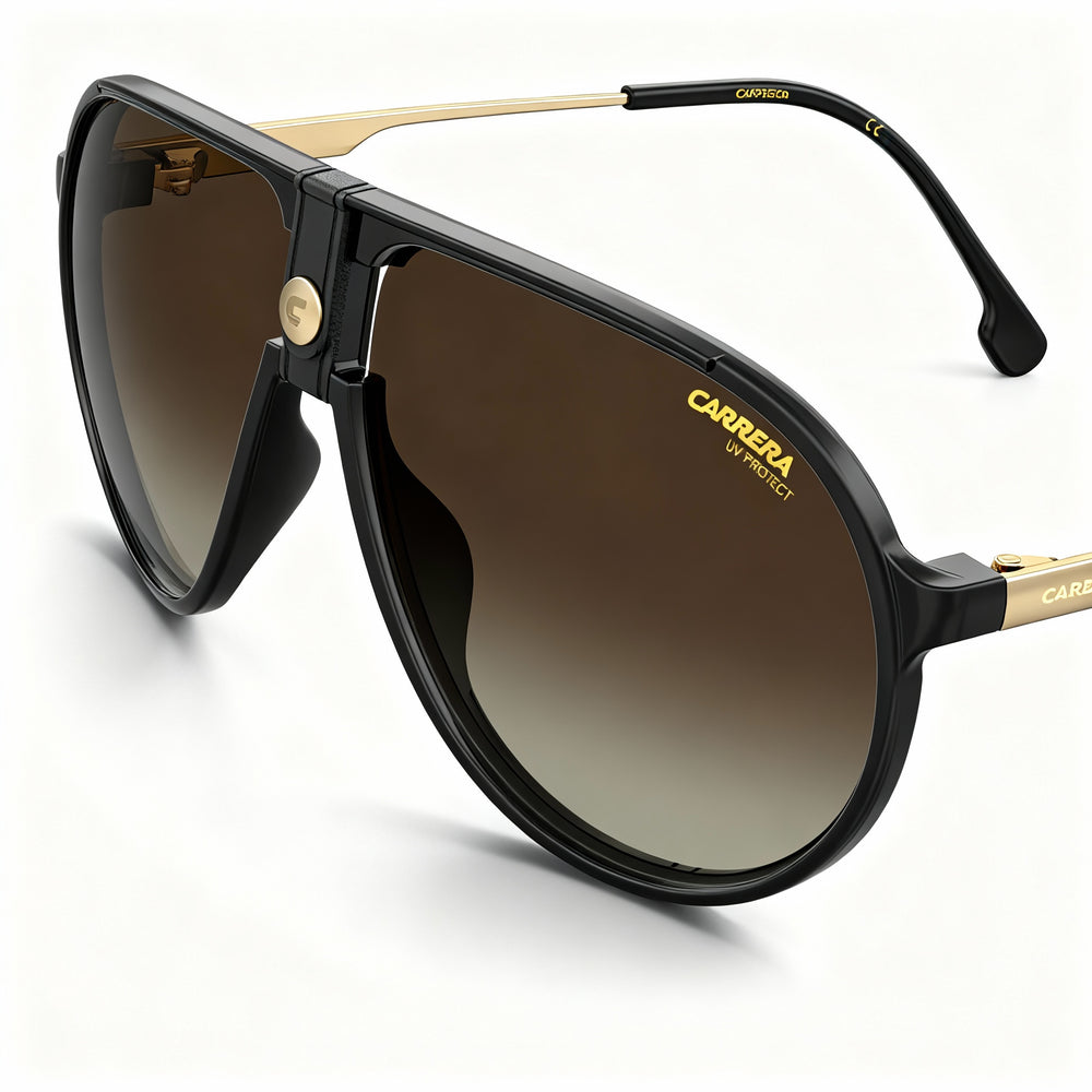 Carrera 1034/S Unisex Polyamide Non-Polarized Sunglasses, Black Brown Gradient Frame, Brown Gradient Lens, 63-12-140