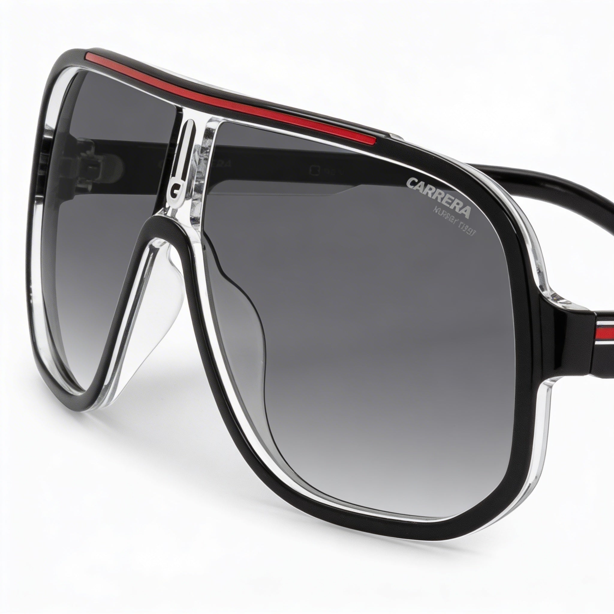 Carrera Modern Navigator Thermoplastic Elastomers Frame Black Red Unisex Sunglasses 63-11-135, Photo 3