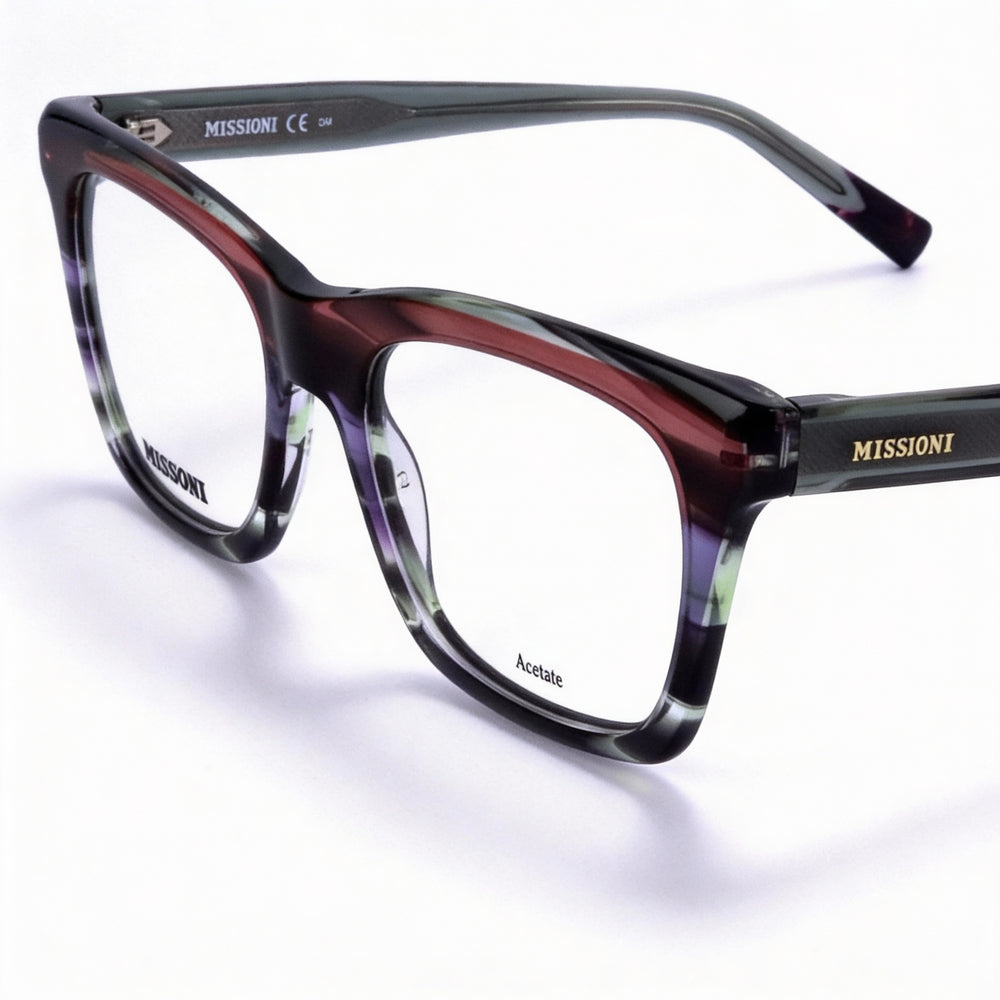 Gafas de sol modernas Missoni para mujer, fabricadas con acetato, montura Viobrw Horne y lentes de 50 mm de ancho.