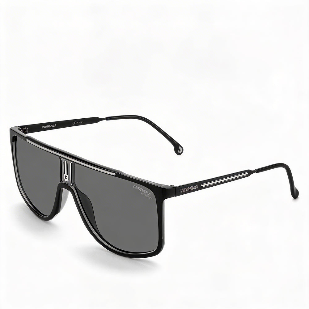 Gafas de sol Carrera Casual de hombre negras y grises, termoplásticas, modelo Navigator de 61 mm, no polarizadas, con protección UV