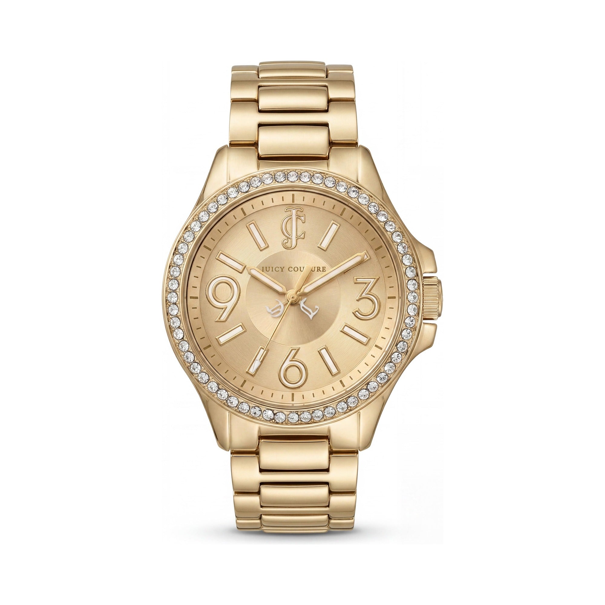 Reloj Juicy Couture para mujer, chapado en oro, acero inoxidable, pulsera, bisel de cristal Swarovski, resistente al agua, 38 mm, Photo 1