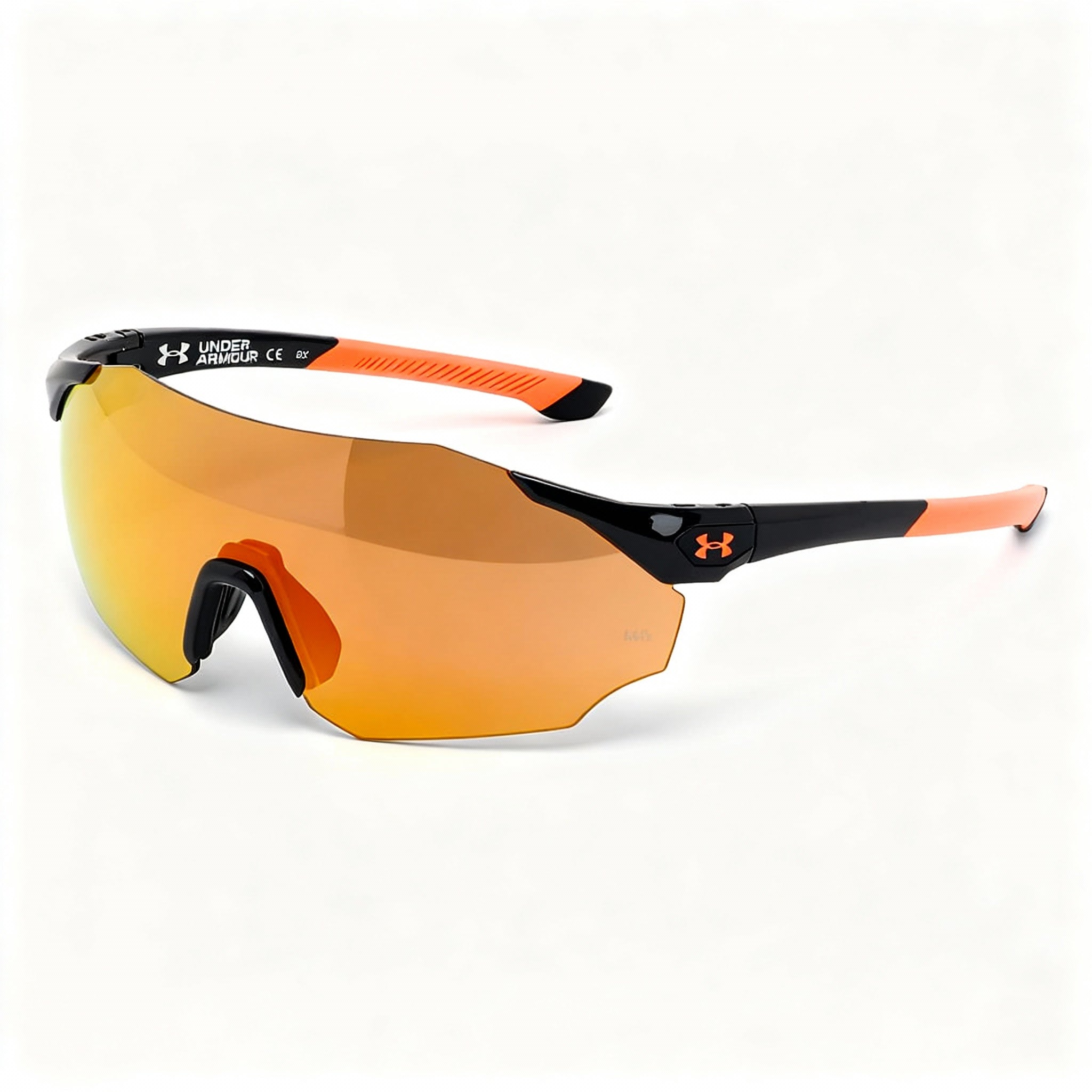 Under Armour UA Hammer/F Men's Black Plastic Frame, Orange Multilayer Non-Polarized Polycarbonate UV Sunglasses 99-1-120mm